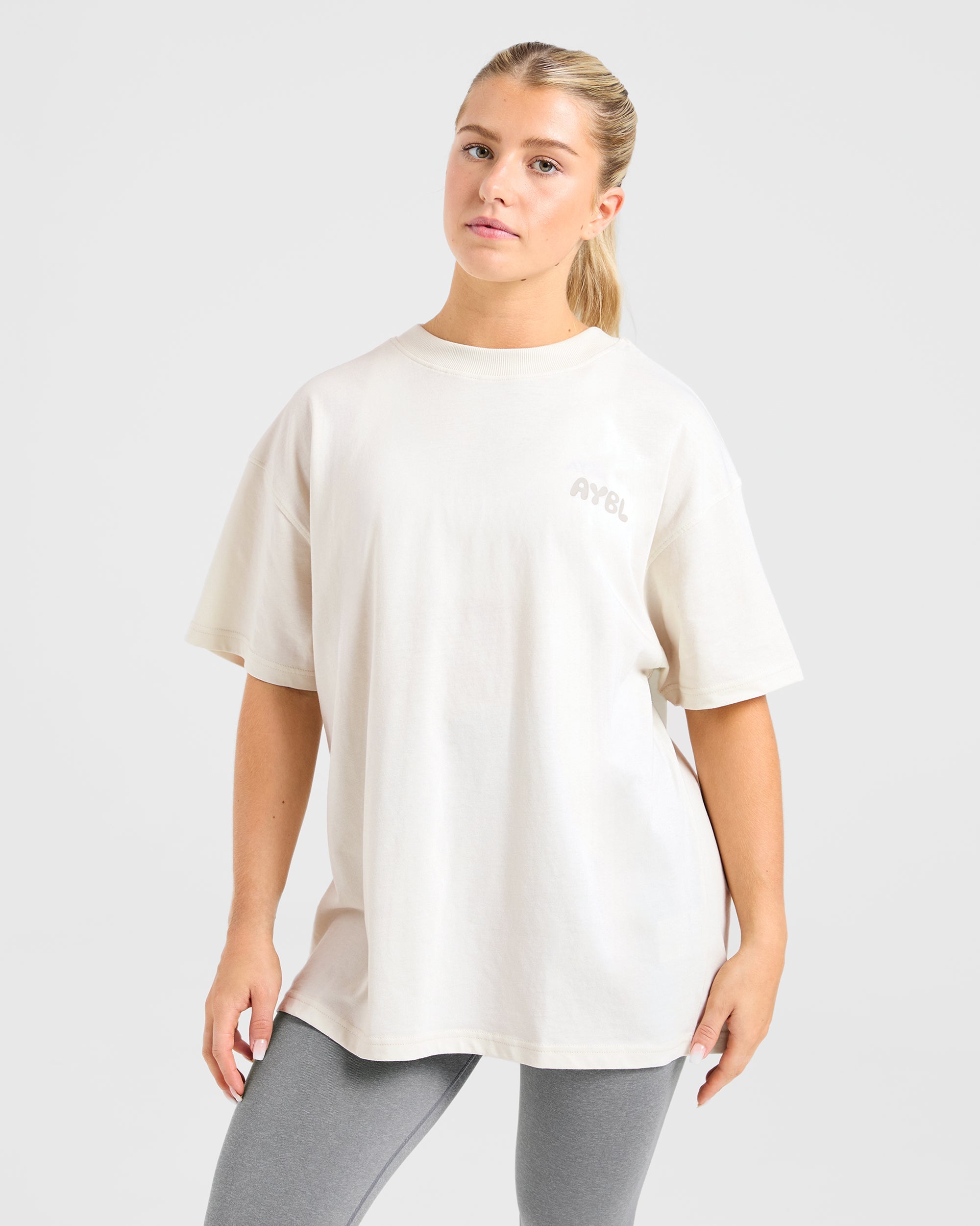 Mind Over Matter V2 Oversized T Shirt - Beige/Brun