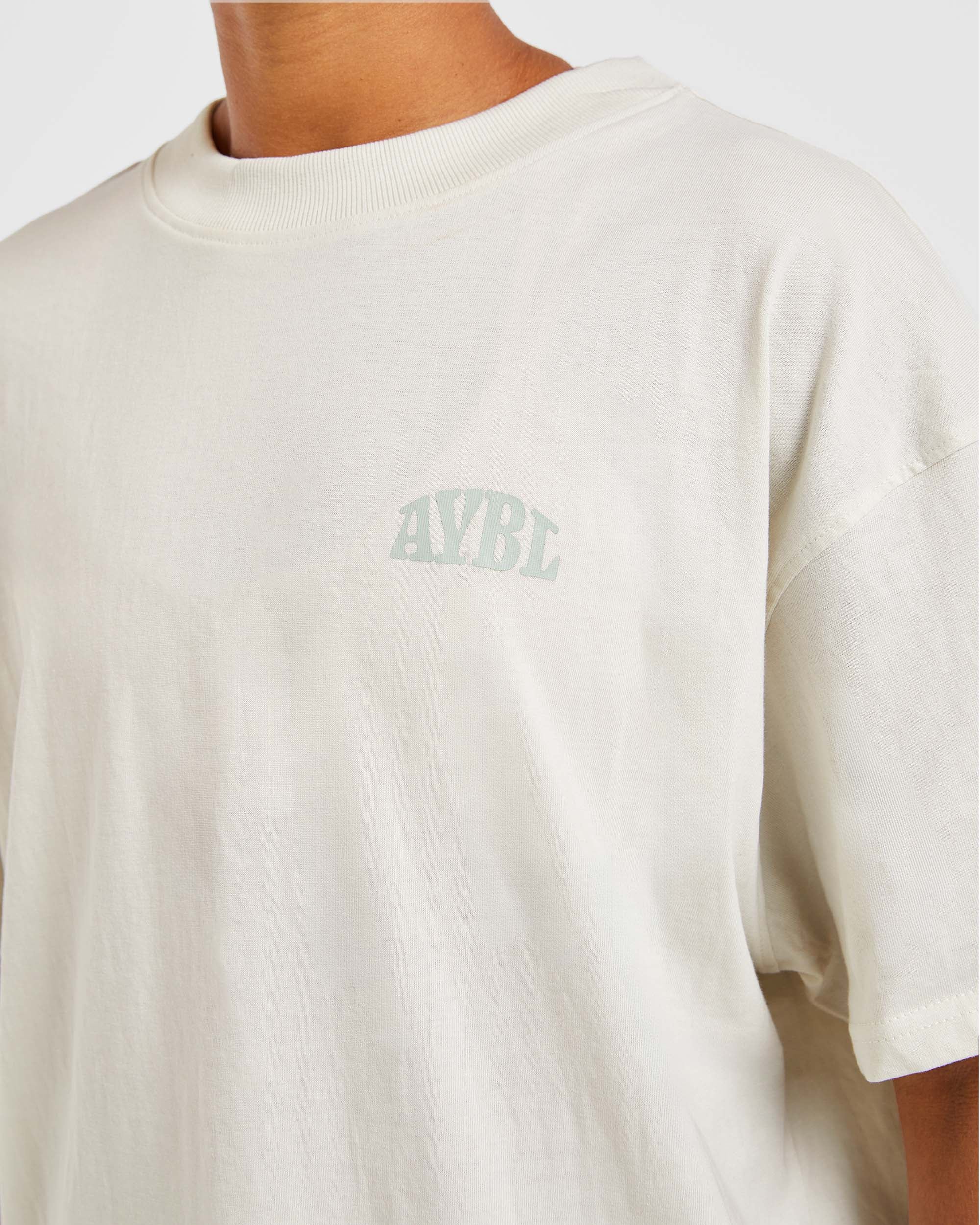 Mind Over Matter Oversized T Shirt - Beige/Vert