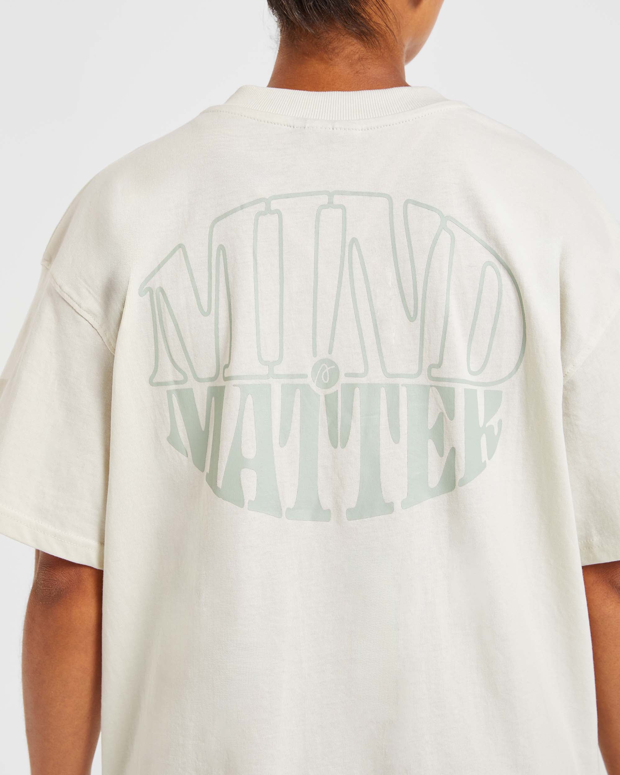 Mind Over Matter Oversized T Shirt - Beige/Vert