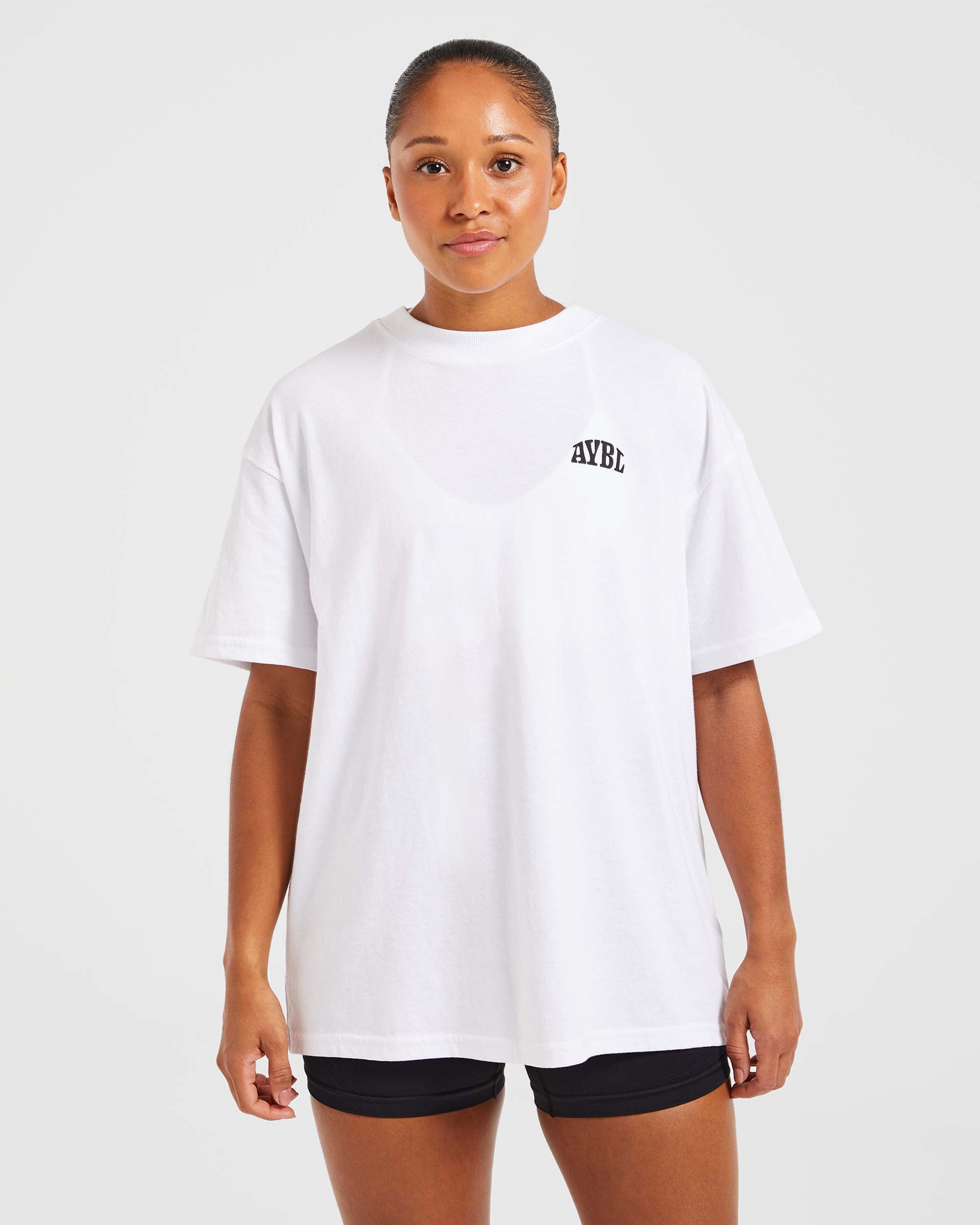 Believe Achieve Oversized T Shirt - Blanc