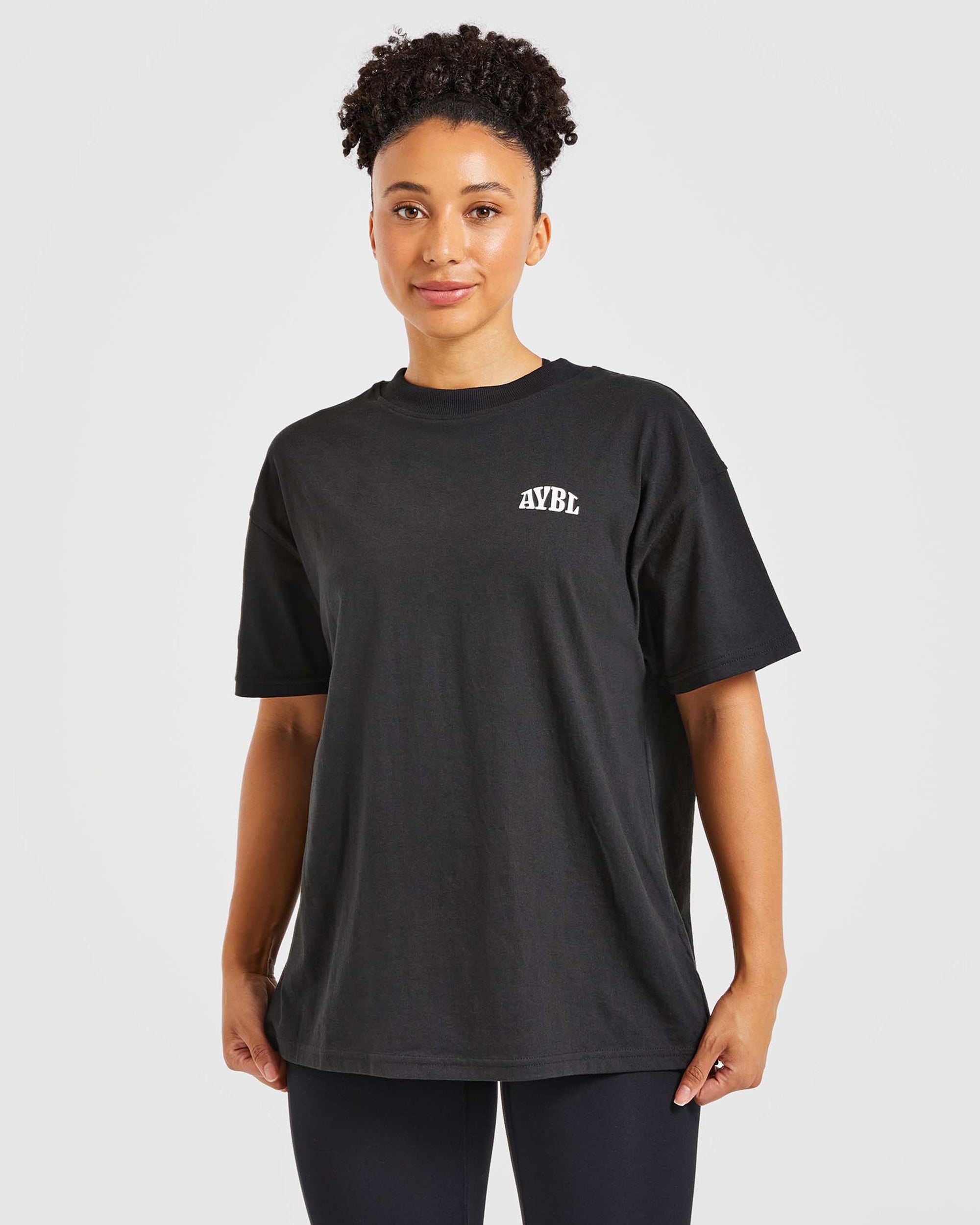 Believe Achieve Oversized T Shirt - Noir