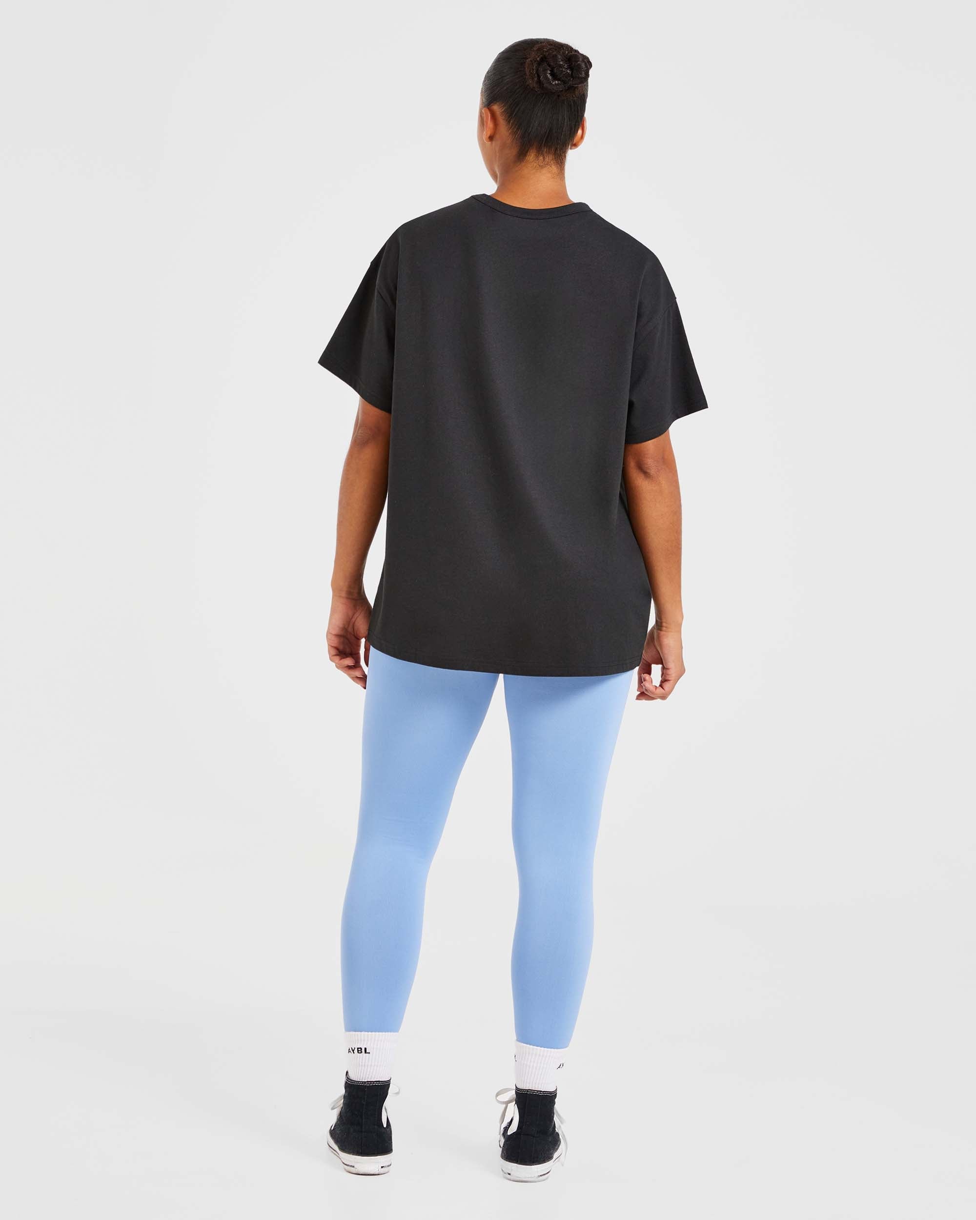 Varsity Oversized T Shirt - Noir/Bleu