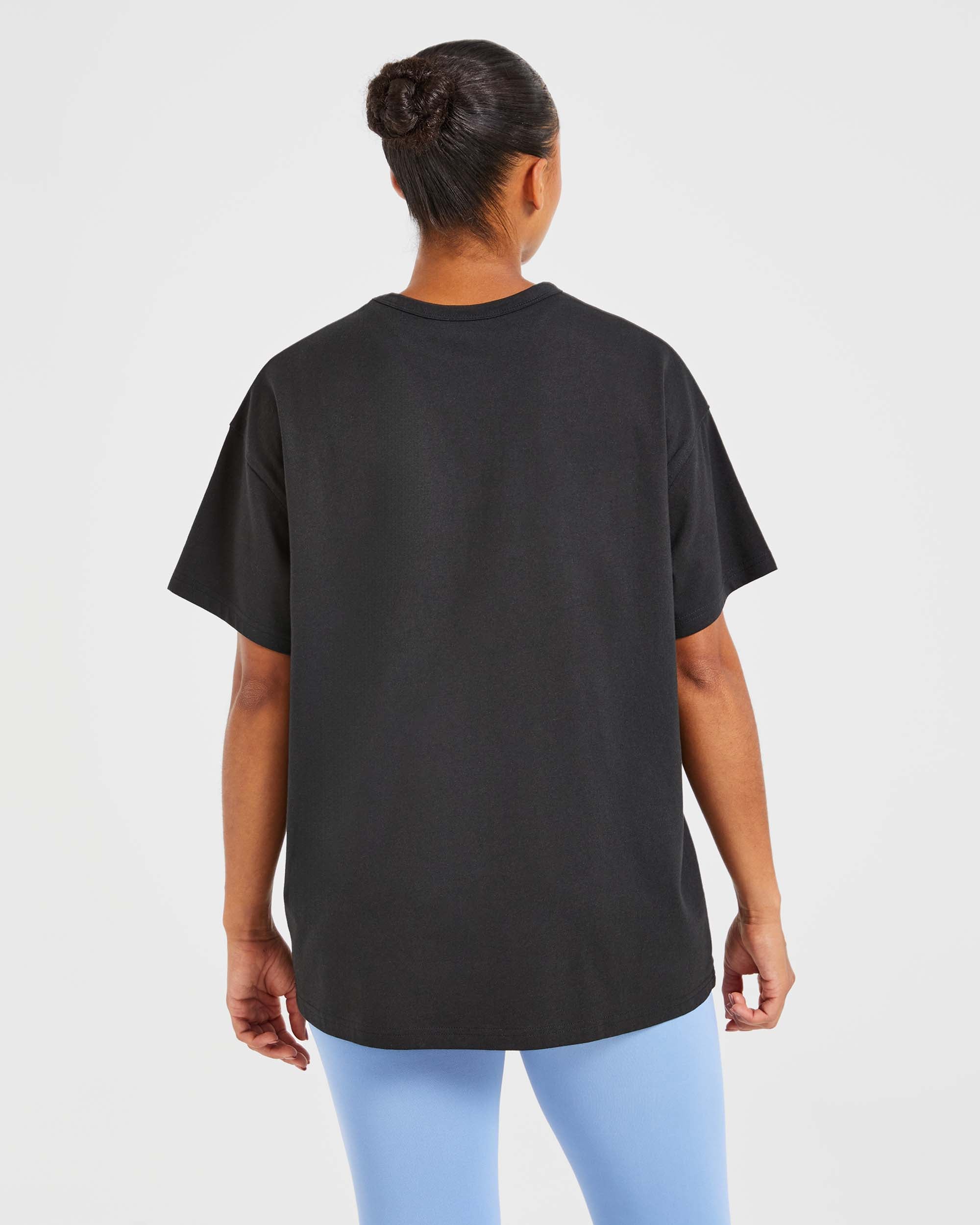 Varsity Oversized T Shirt - Noir/Bleu