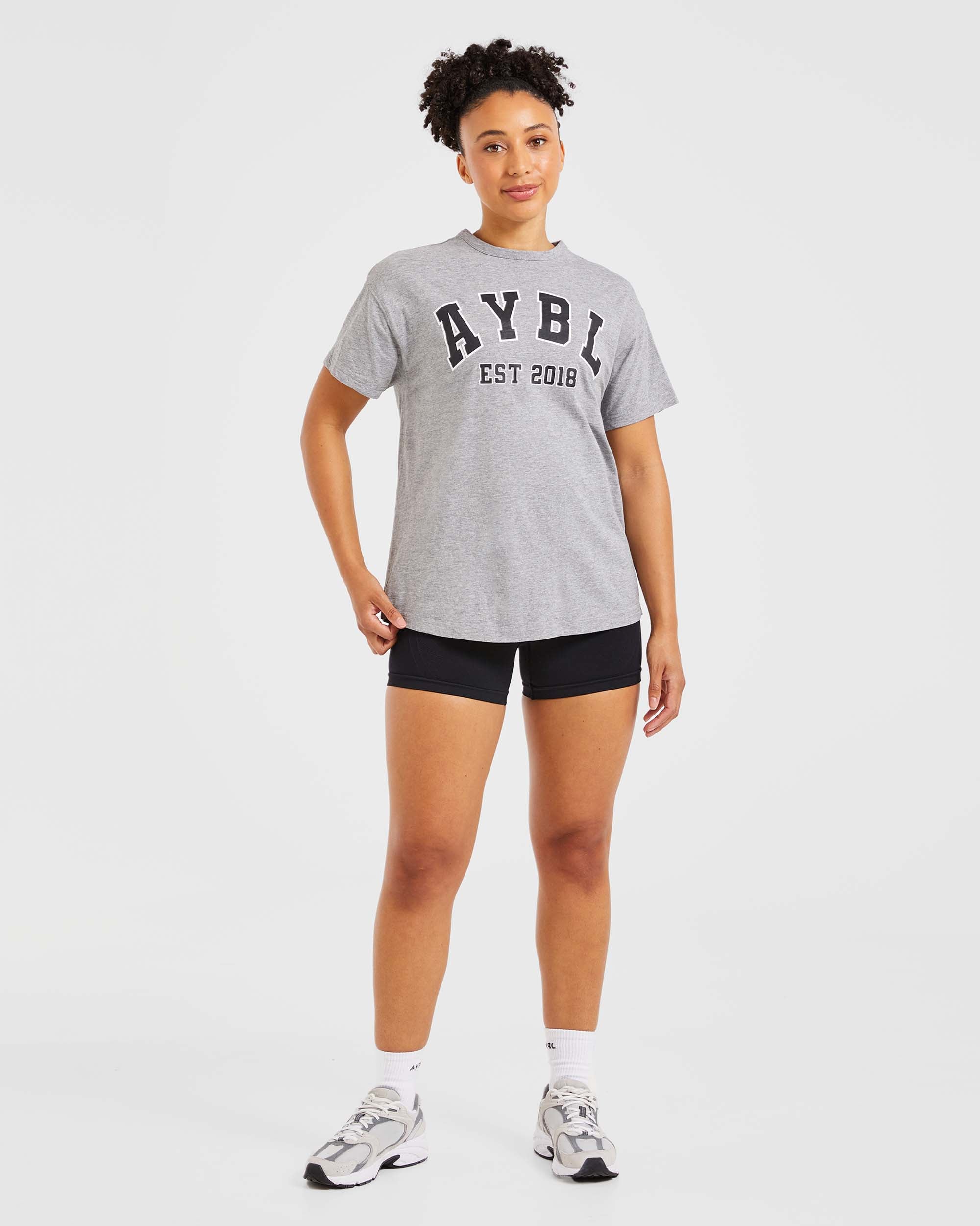 Varsity Oversized T Shirt - Heather Gris