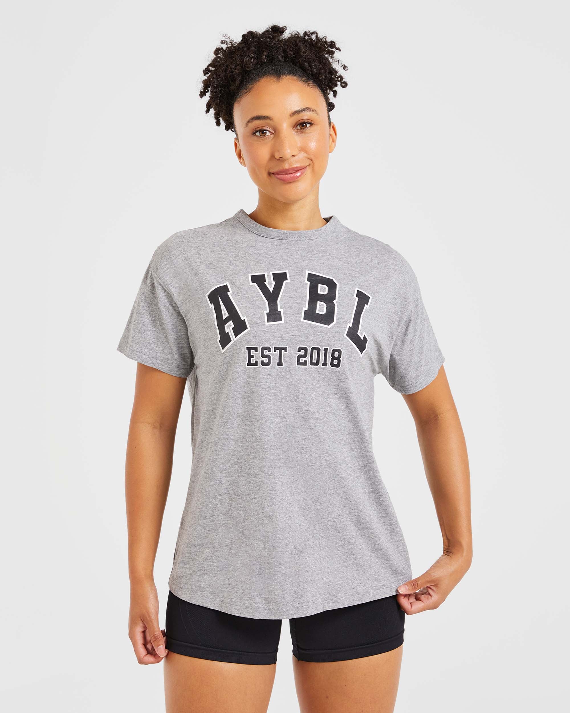 Varsity Oversized T Shirt - Heather Gris