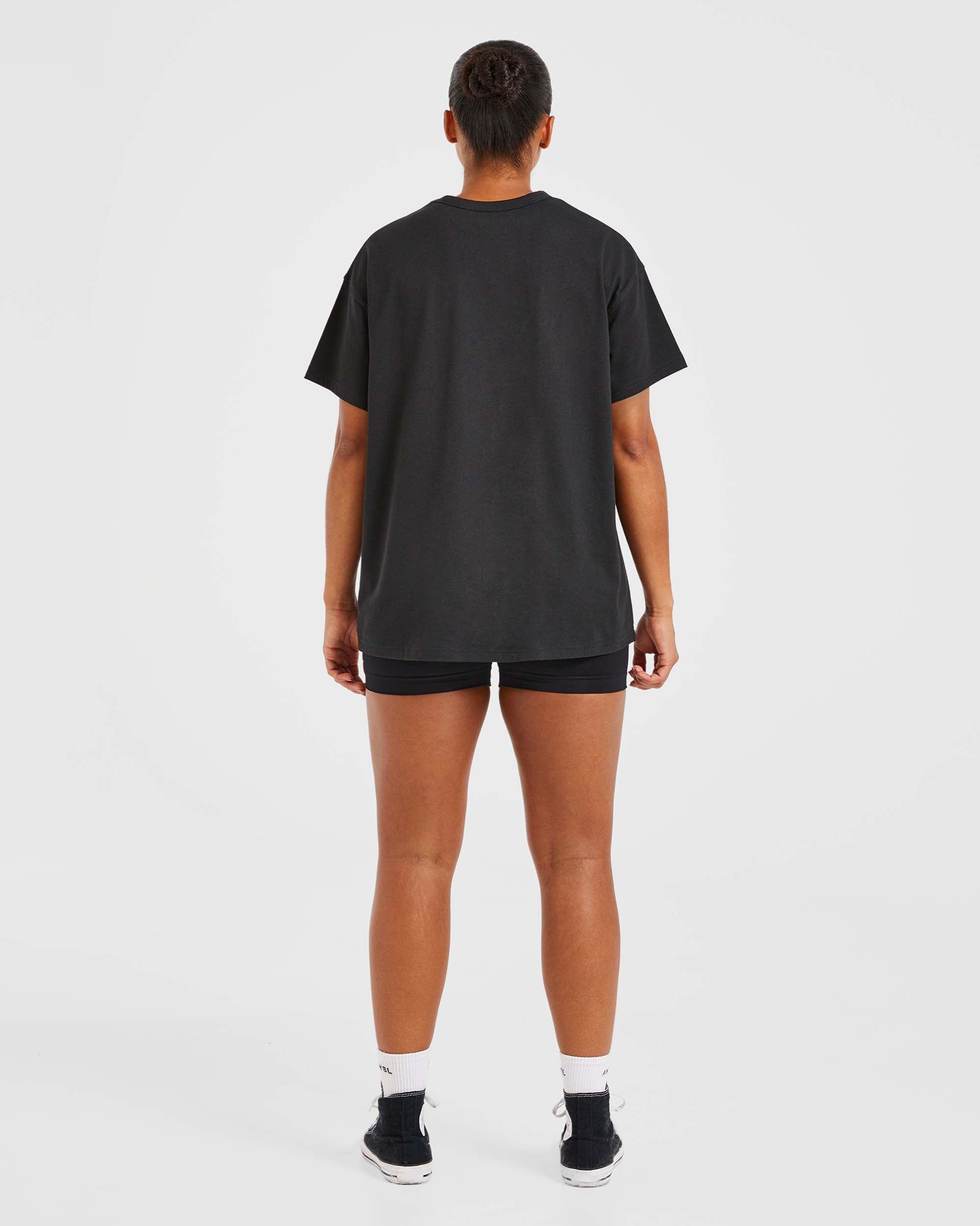 Varsity Oversized T Shirt - Noir