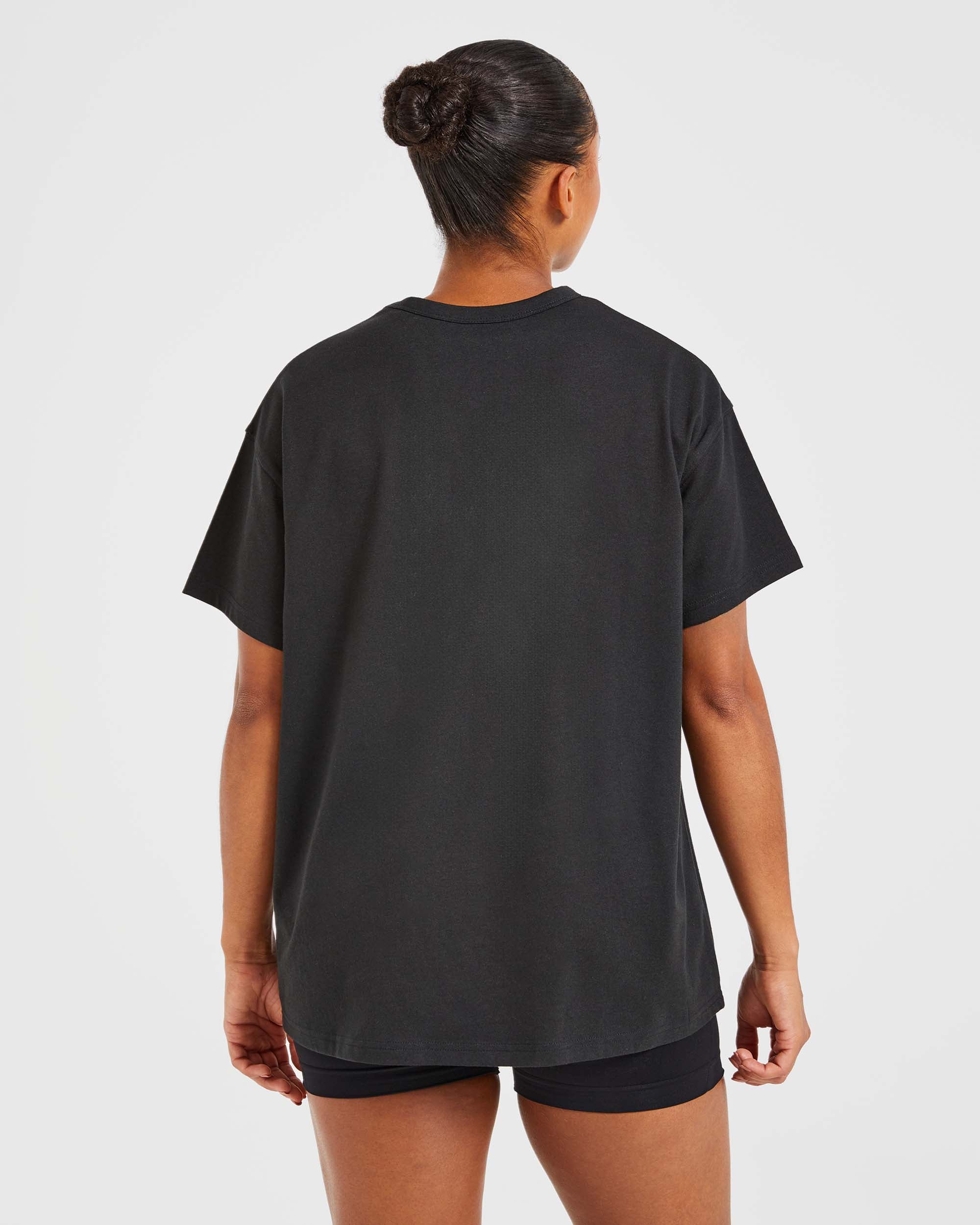 Varsity Oversized T Shirt - Noir