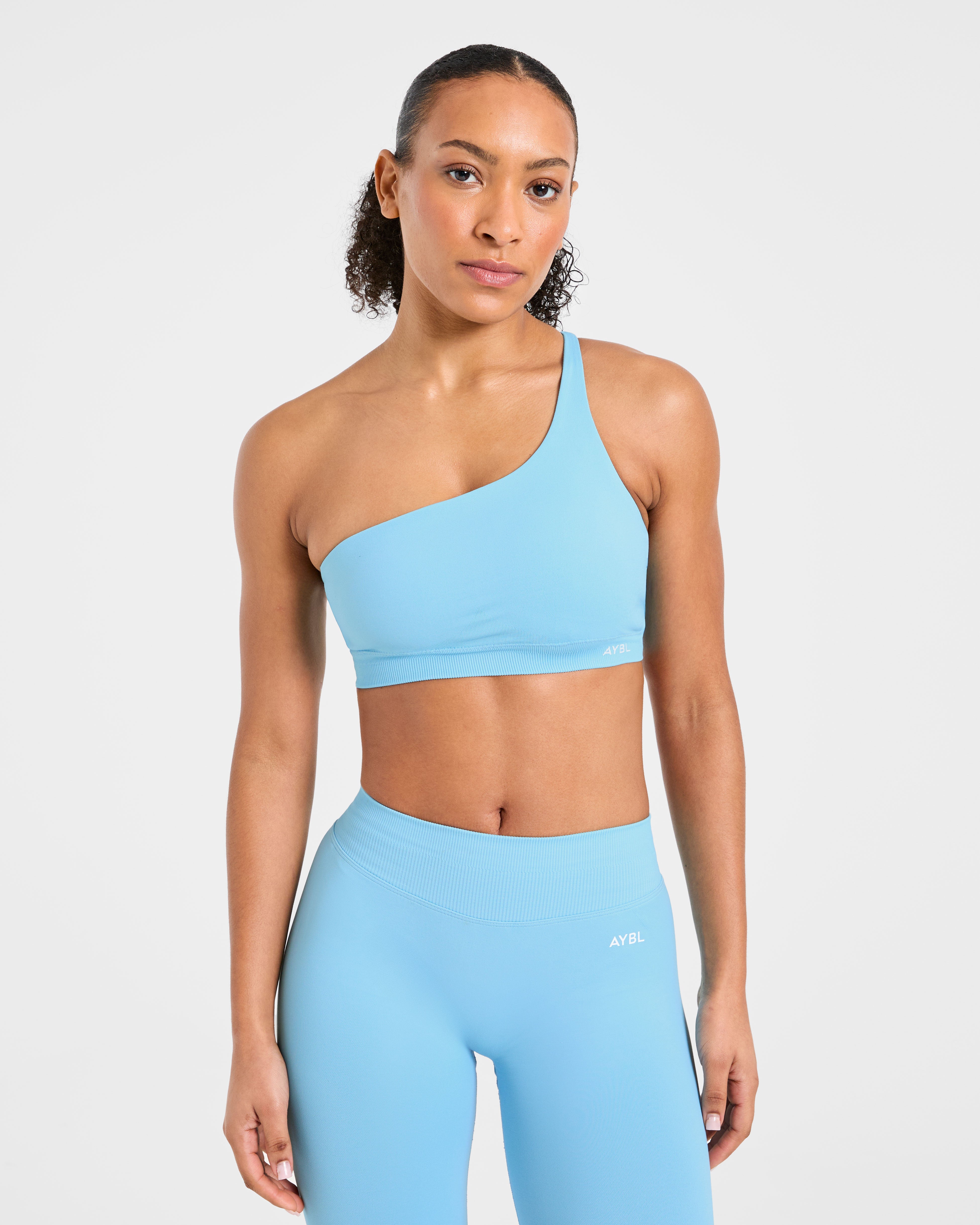 Enhance Seamless One Shoulder Sports Bra - Powder Bleu