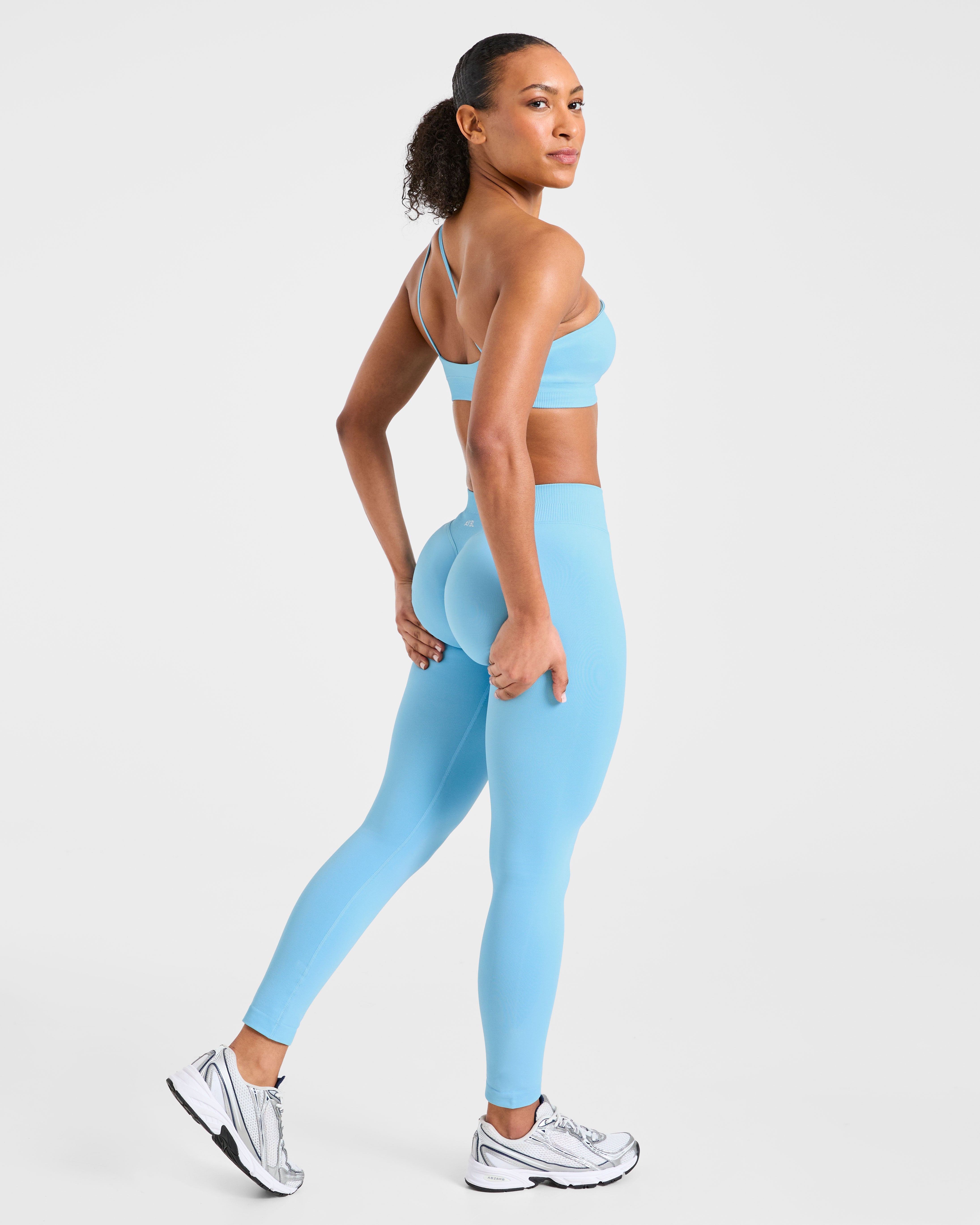 Enhance Seamless One Shoulder Sports Bra - Powder Bleu