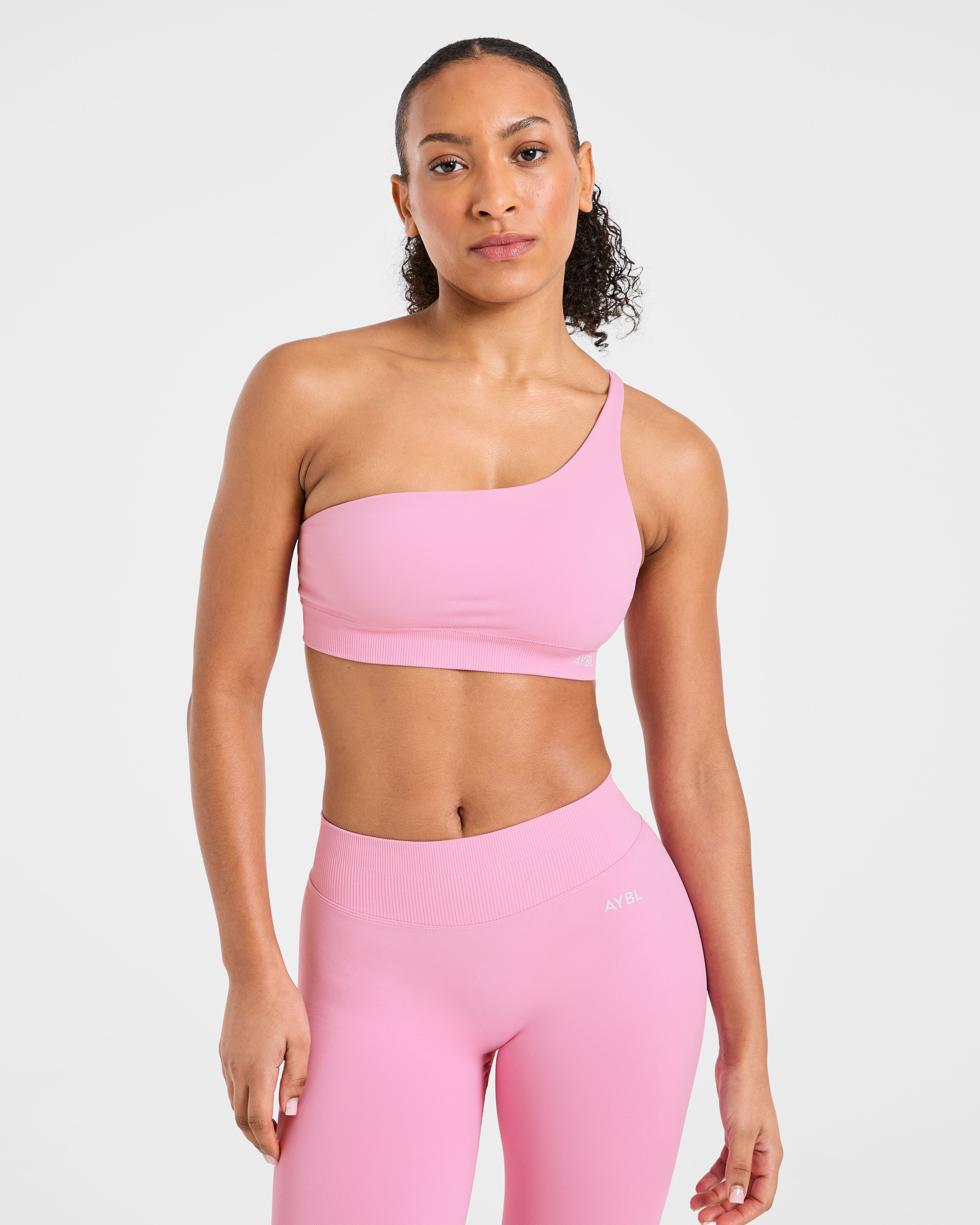 Enhance Seamless One Shoulder Sports Bra - Sugar Rose