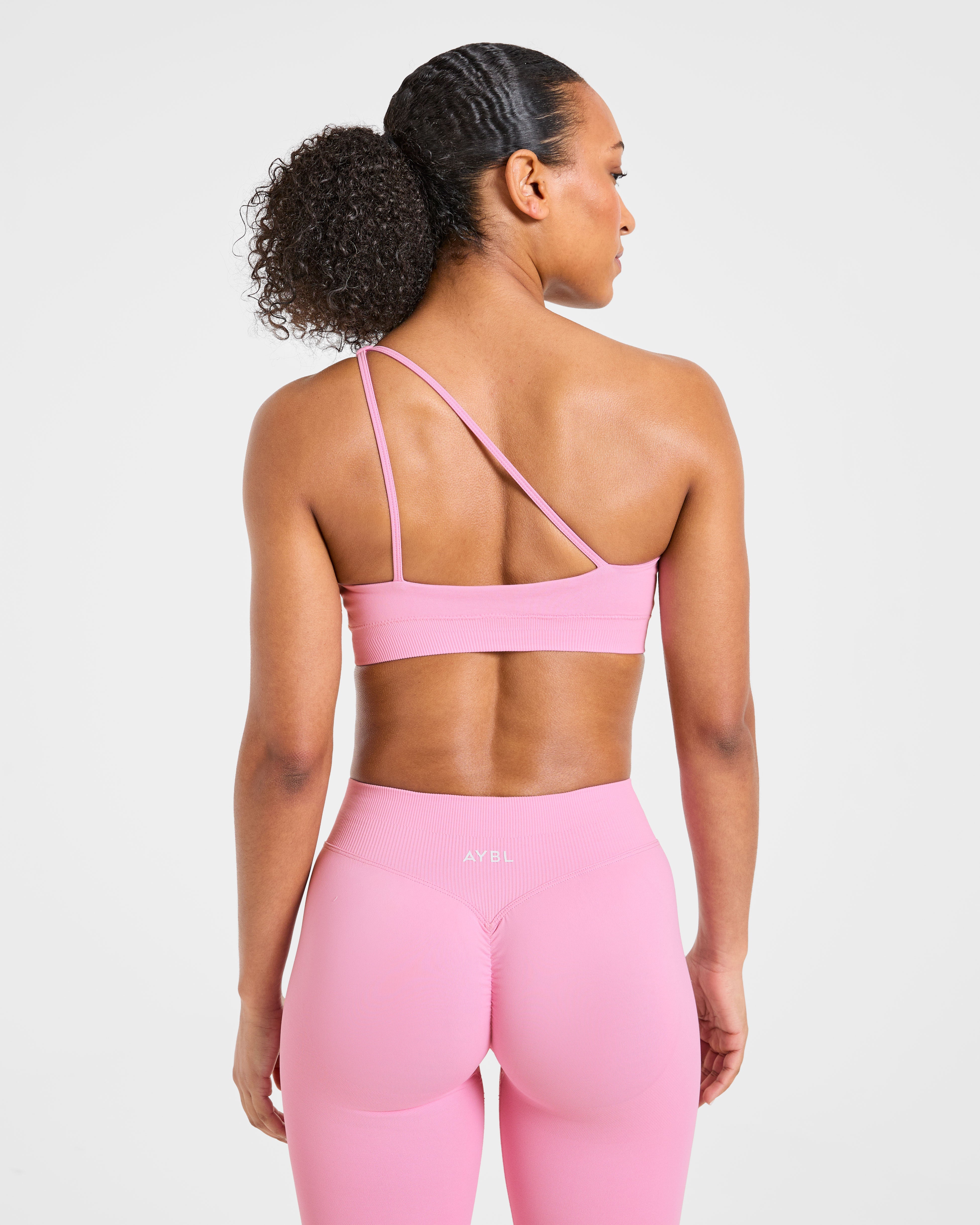 Enhance Seamless One Shoulder Sports Bra - Sugar Rose