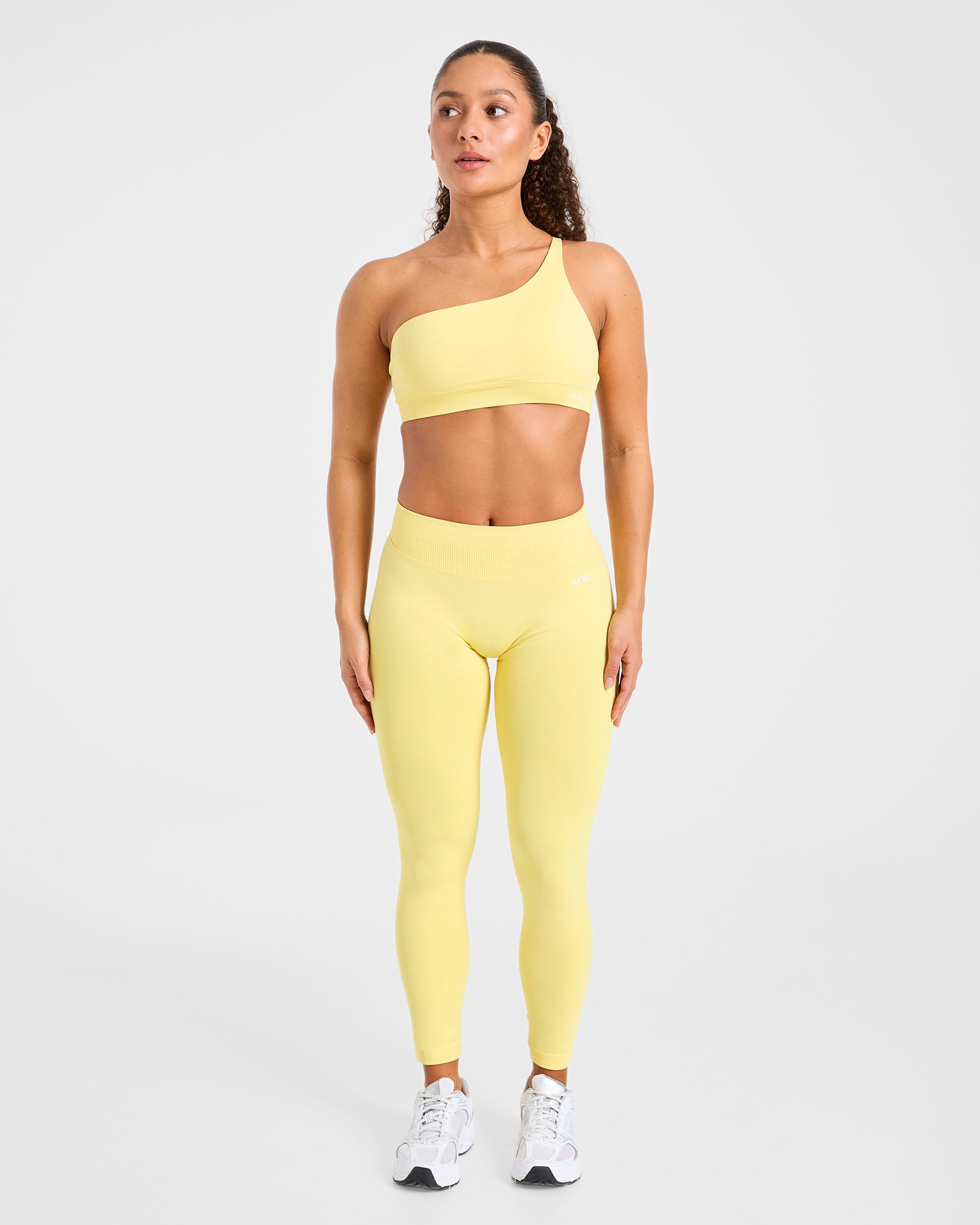 Enhance Seamless One Shoulder Sports Bra - Bright Jaune