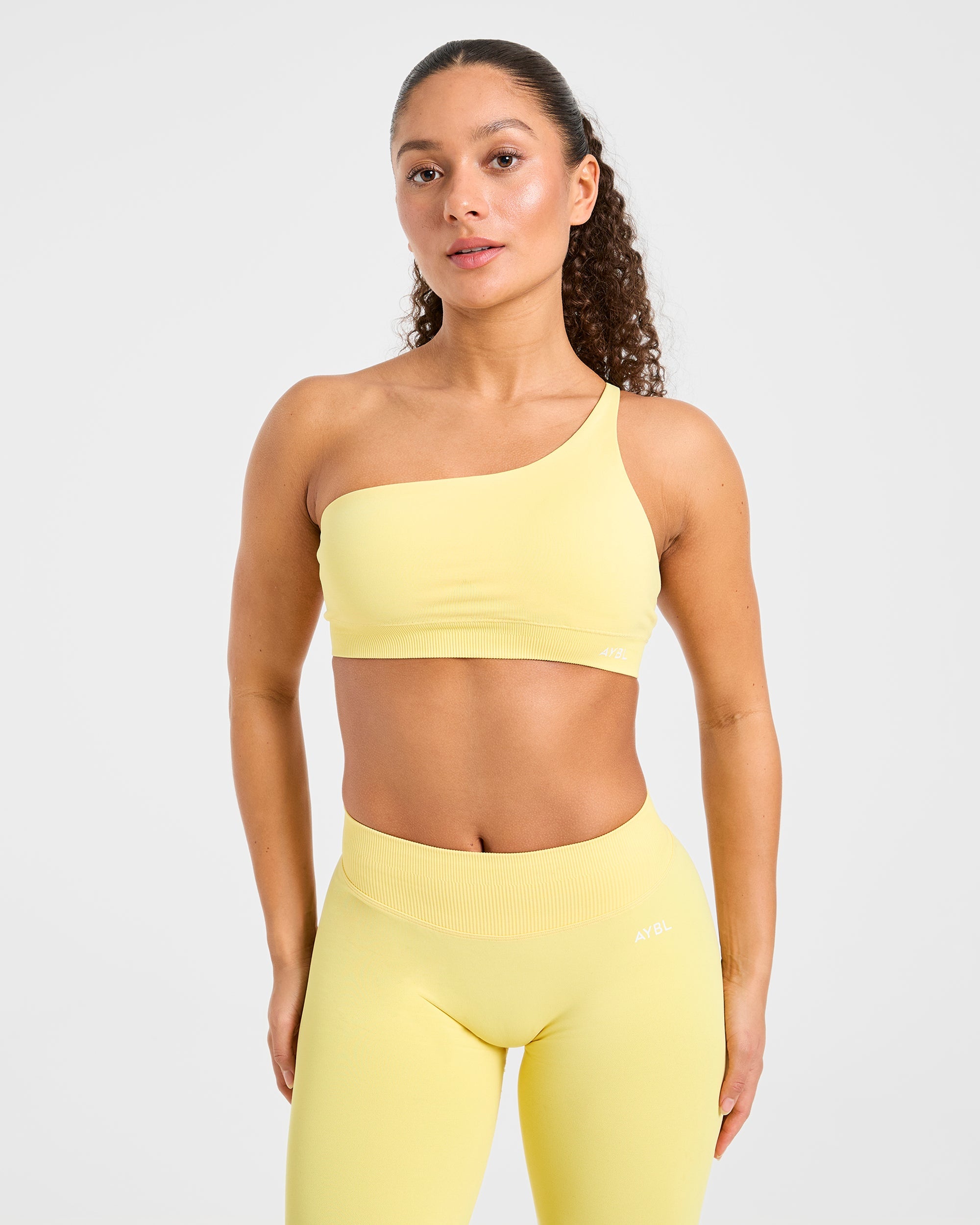 Enhance Seamless One Shoulder Sports Bra - Bright Jaune
