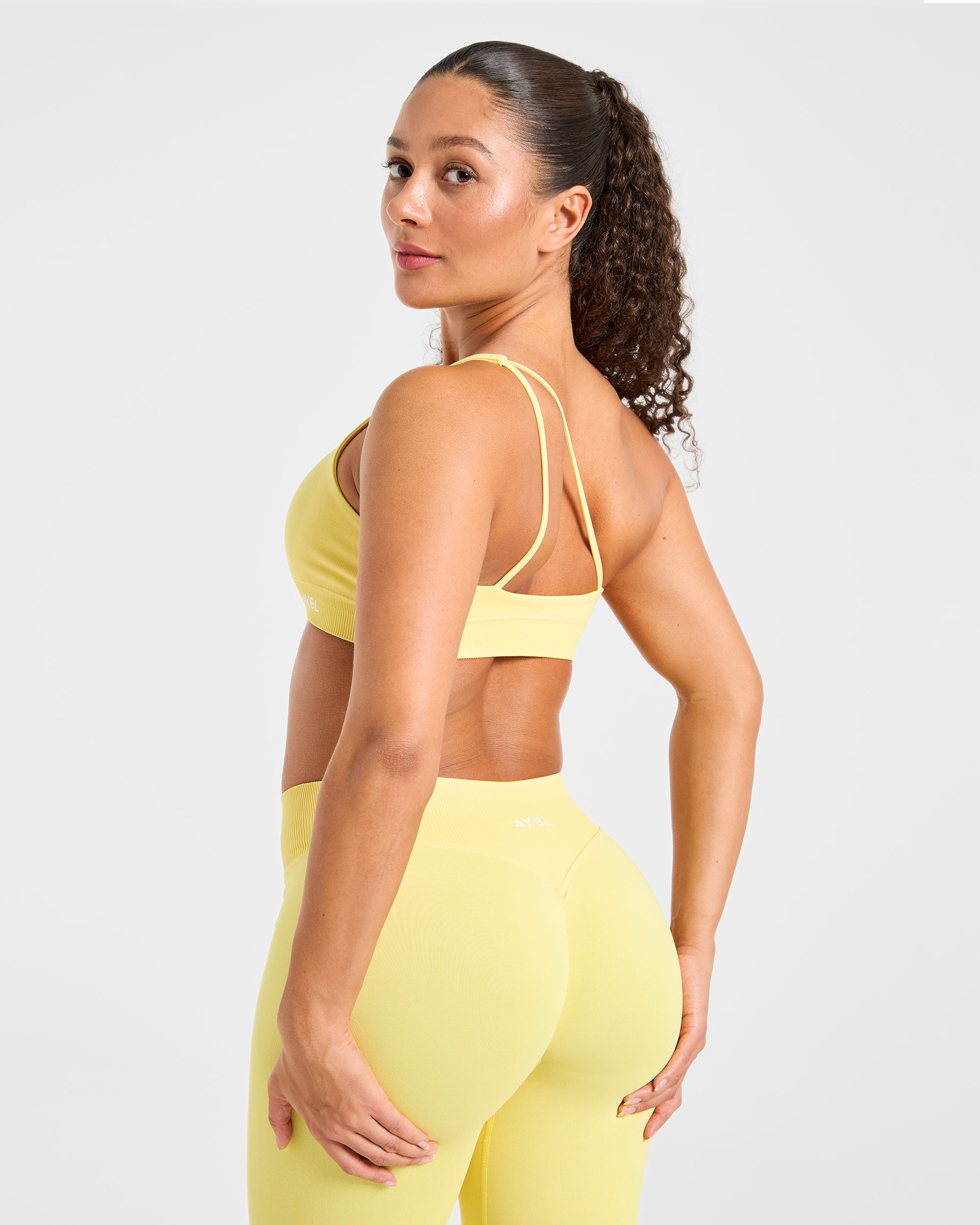Enhance Seamless One Shoulder Sports Bra - Bright Jaune