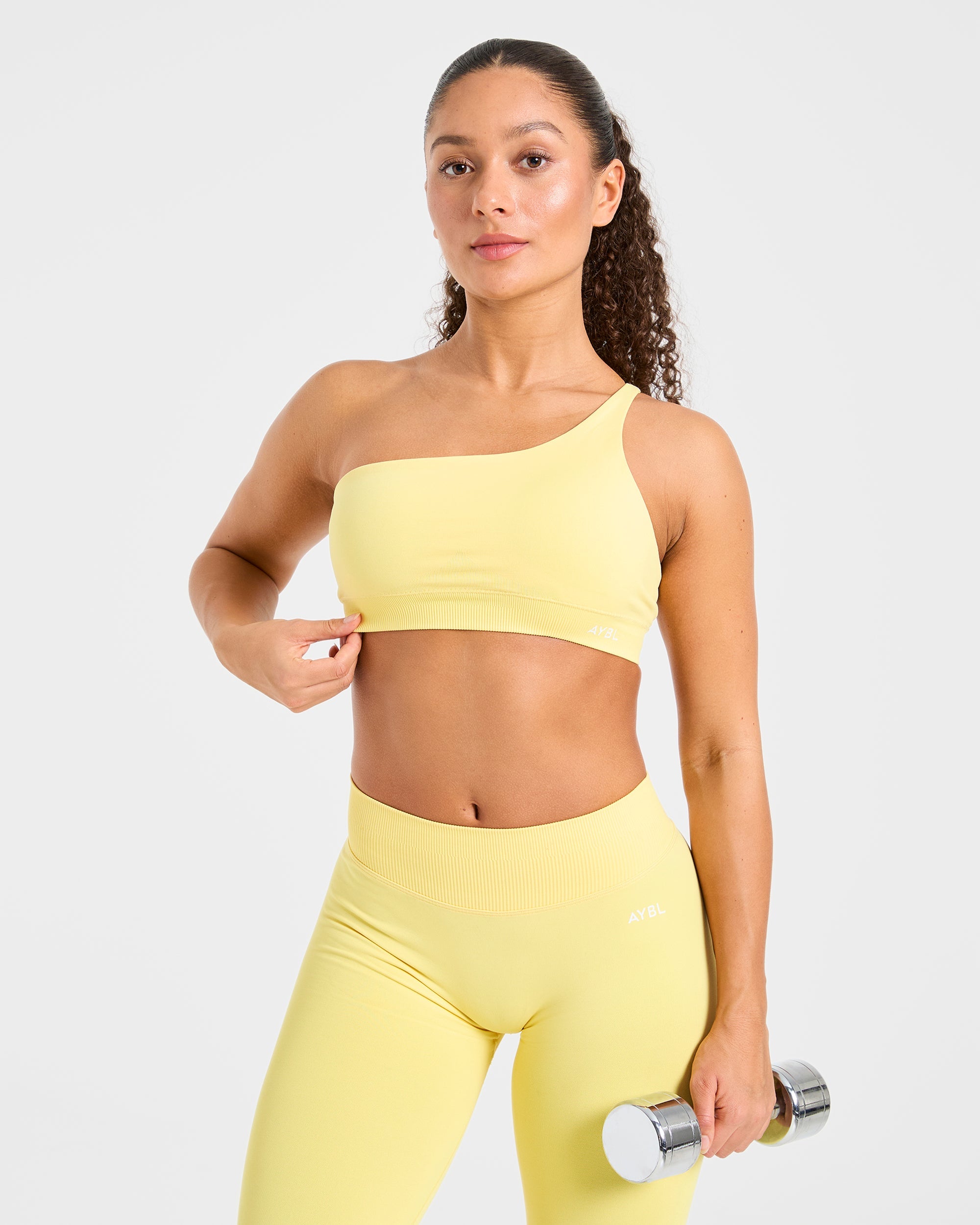 Enhance Seamless One Shoulder Sports Bra - Bright Jaune