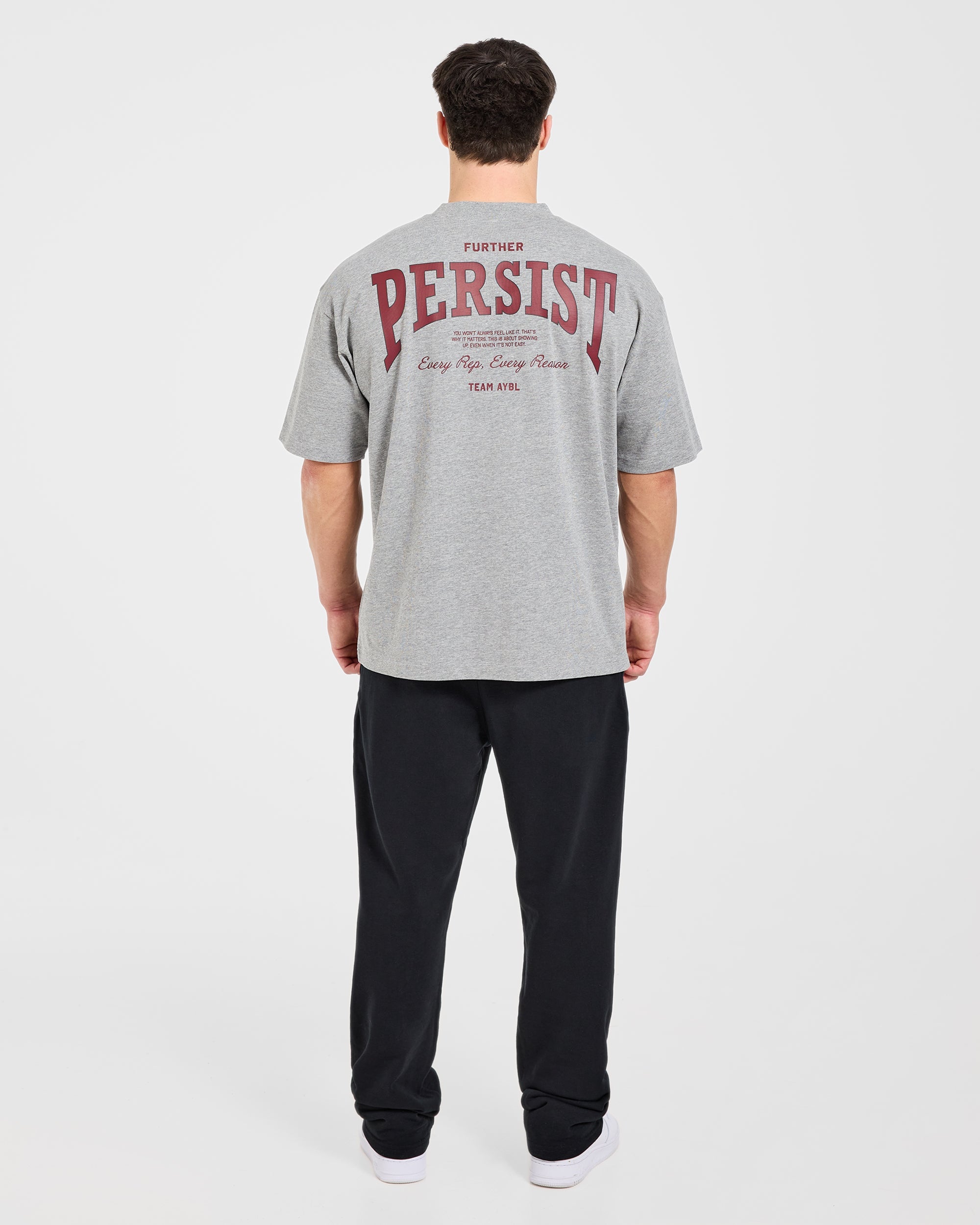 Cam Kissel x Persist Oversized T Shirt - Mid Gris Marl