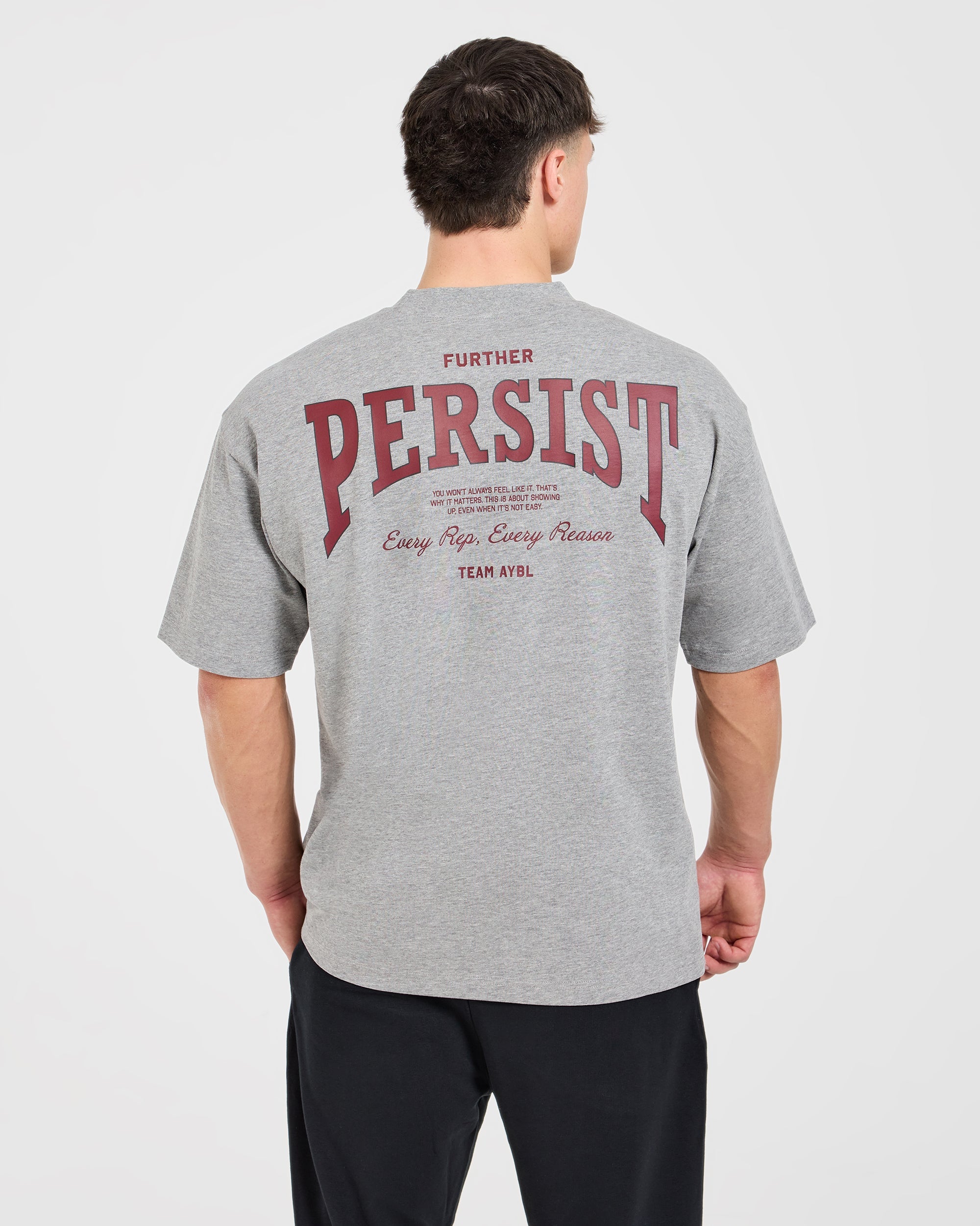 Cam Kissel x Persist Oversized T Shirt - Mid Gris Marl