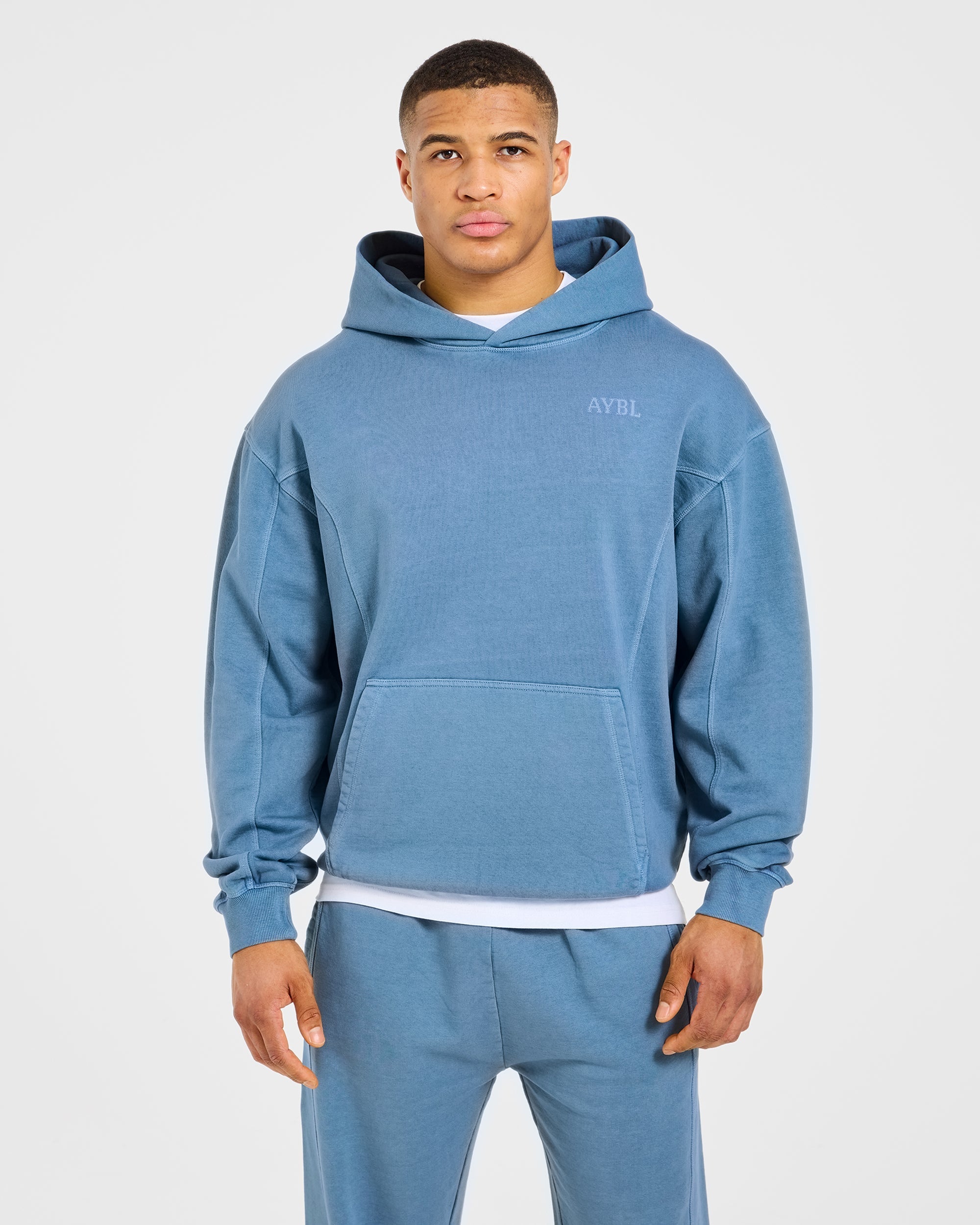 Lift Club Distressed Hoodie - Washed Indigo