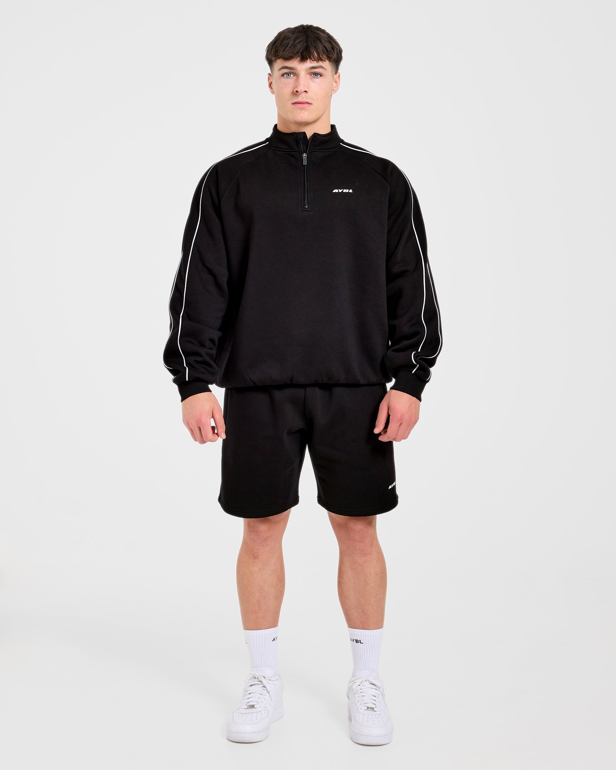 Restore Oversized 1/4 Zip Pullover - Black