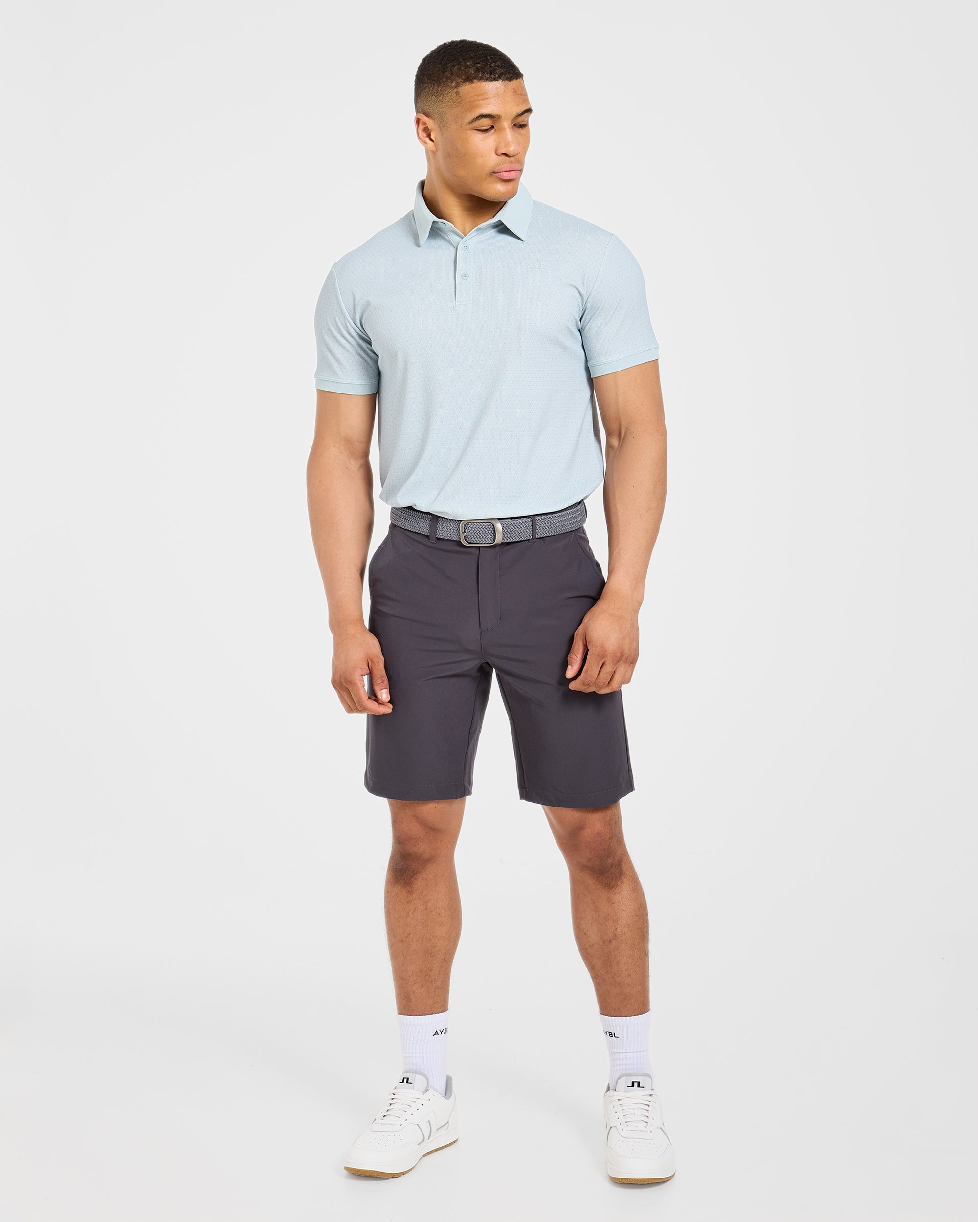 Precision Geometric Polo - Cloud Bleu