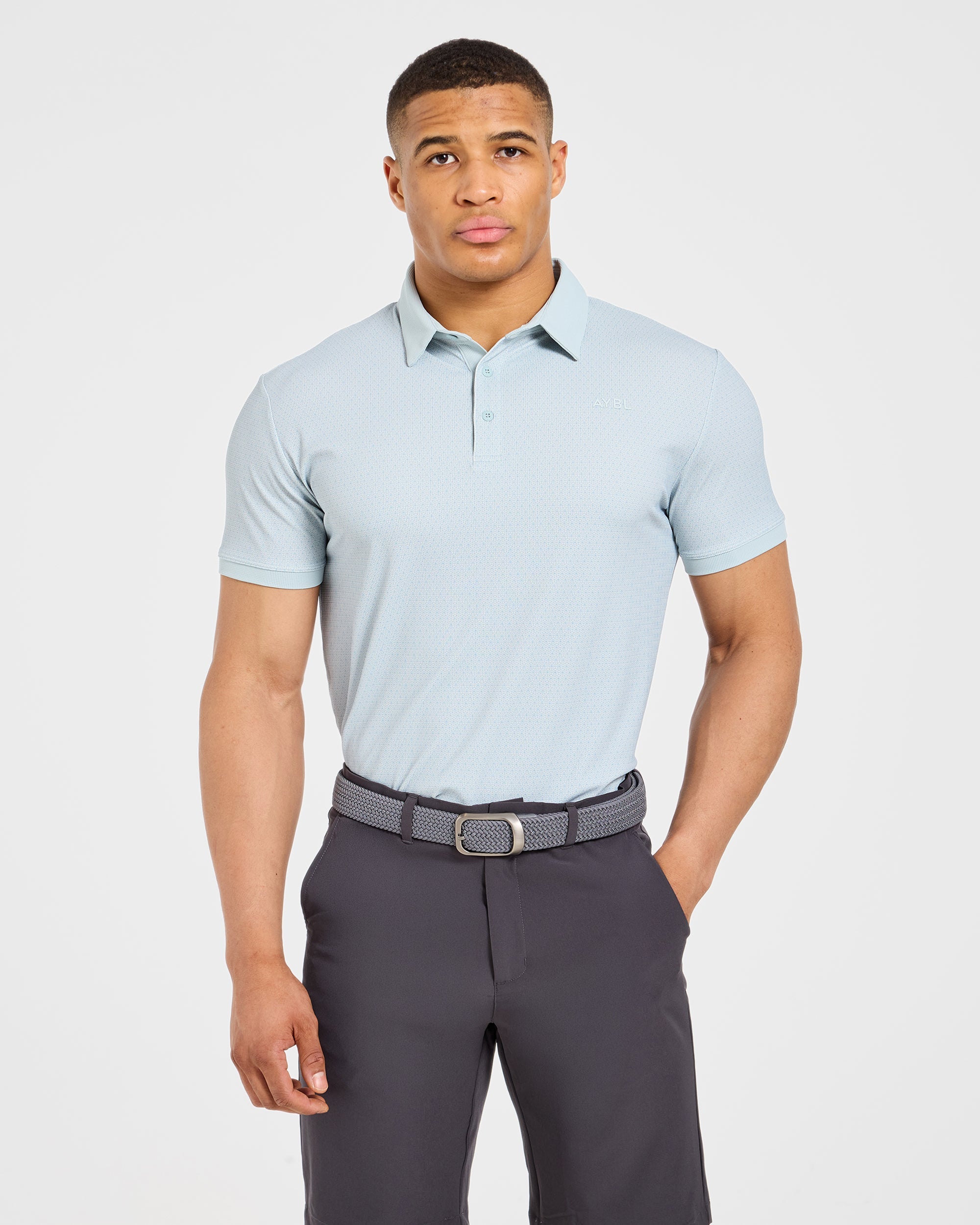 Precision Geometric Polo - Cloud Bleu