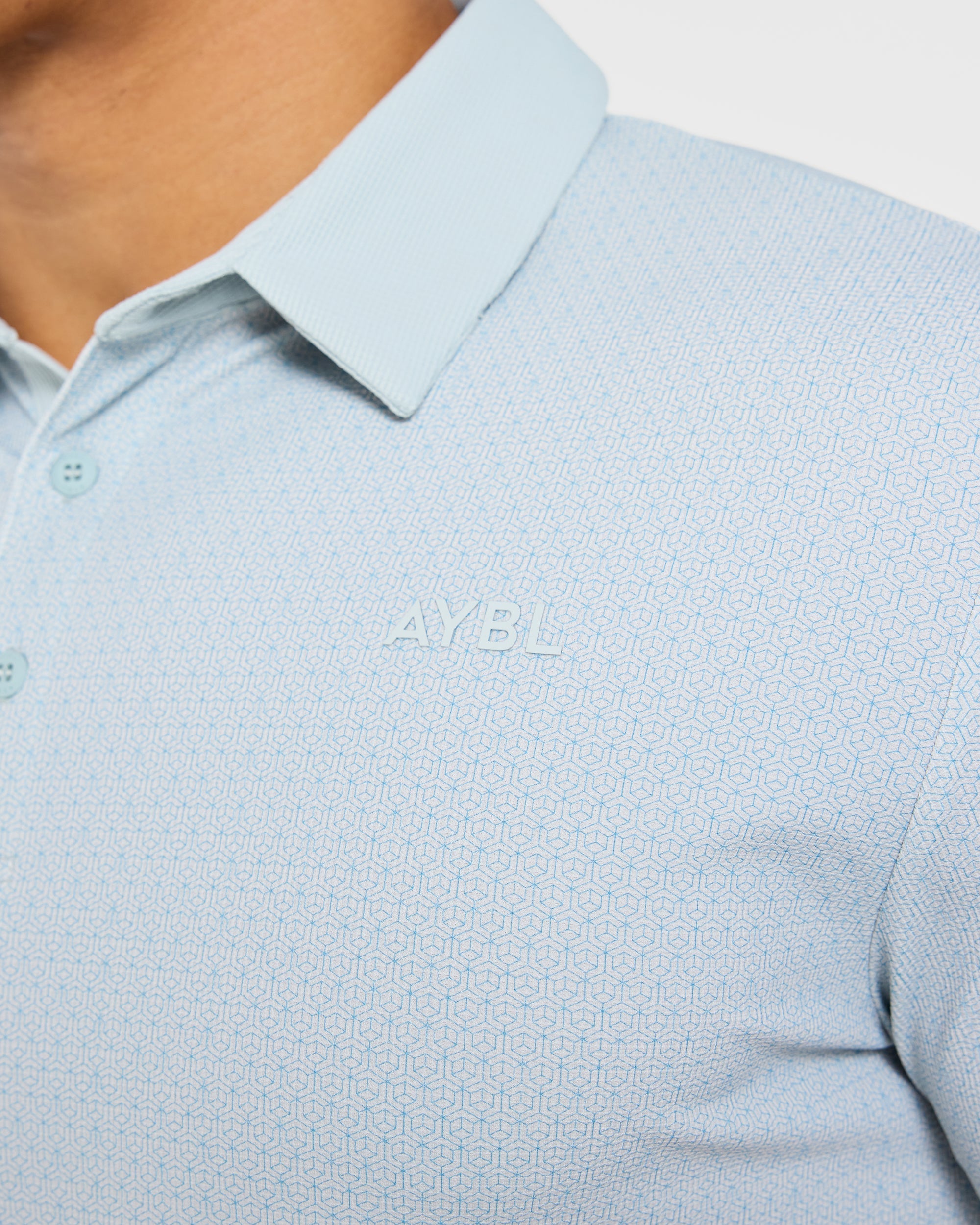 Precision Geometric Polo - Cloud Bleu