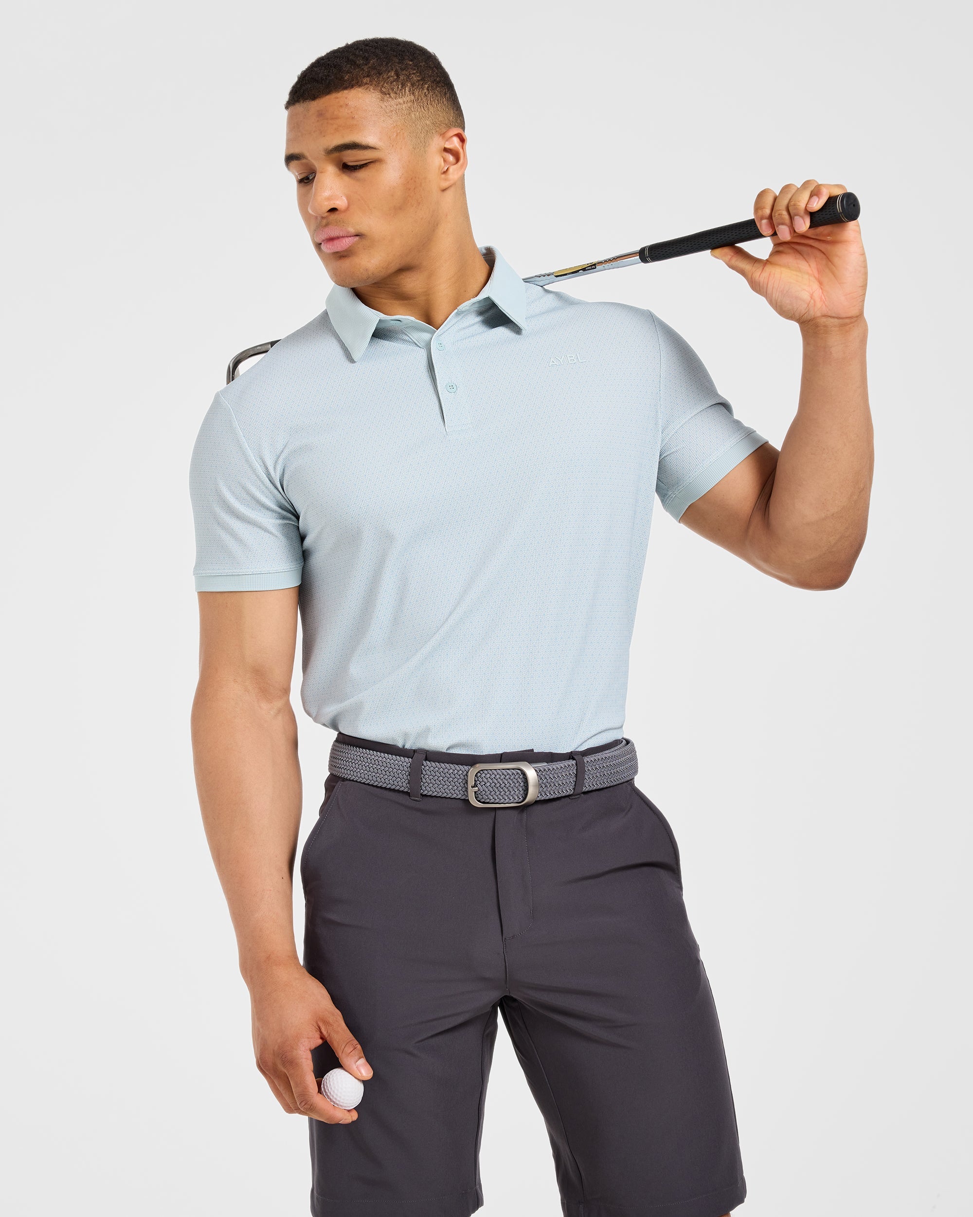 Precision Geometric Polo - Cloud Bleu