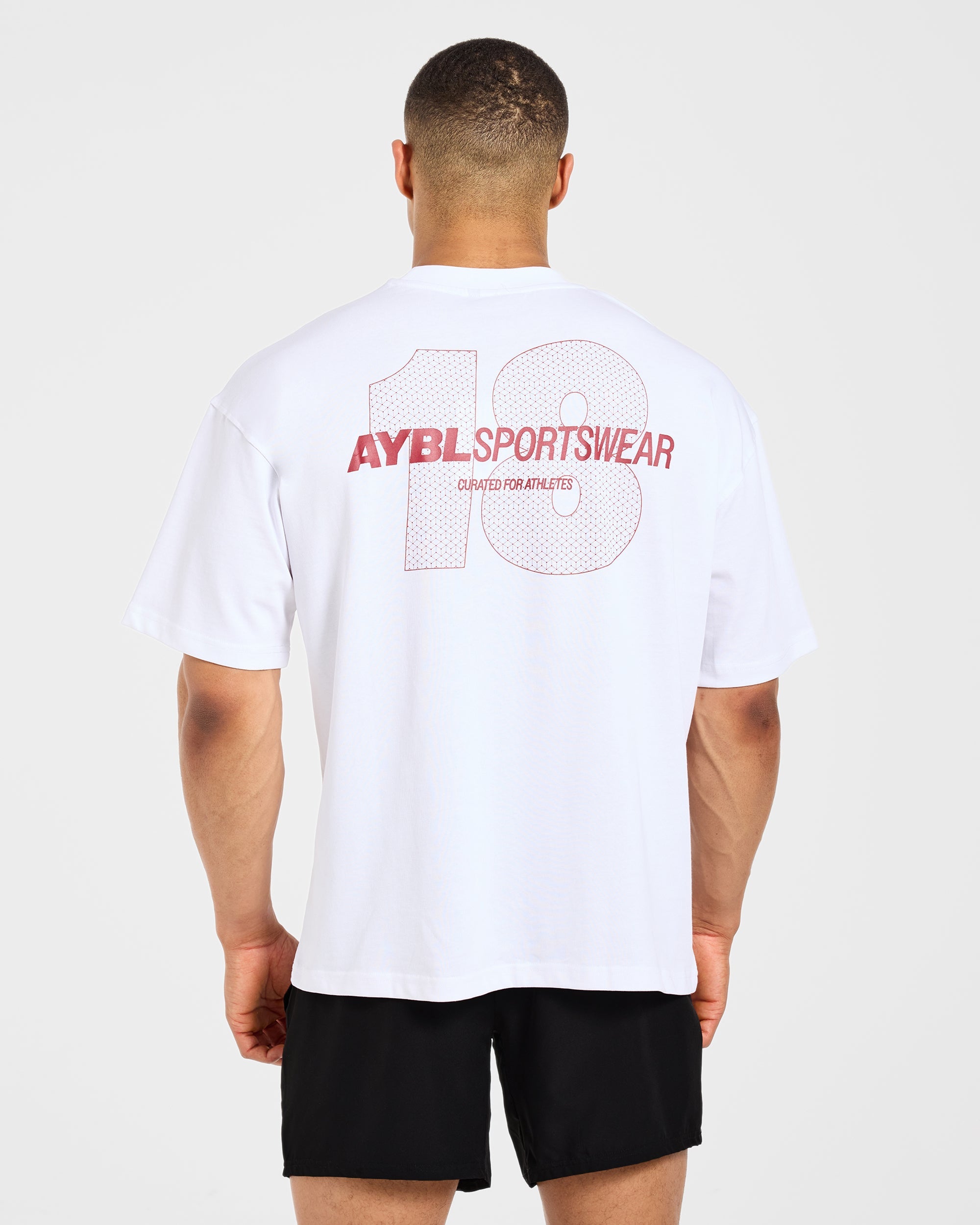 AYBL Sportswear 18 Oversized T Shirt - Blanc/Rouge