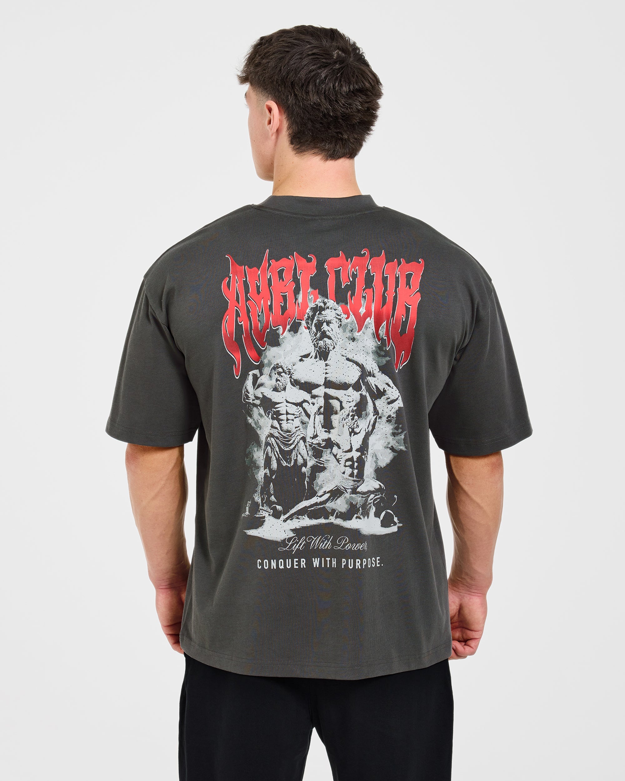 Lift Forge Oversized T Shirt - Charcoal/Rouge