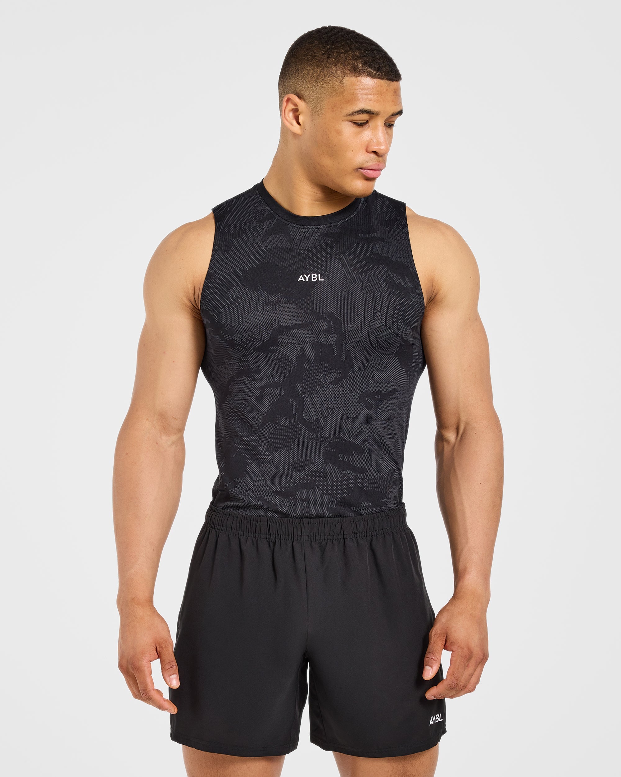 Camo Seamless Tank - Noir