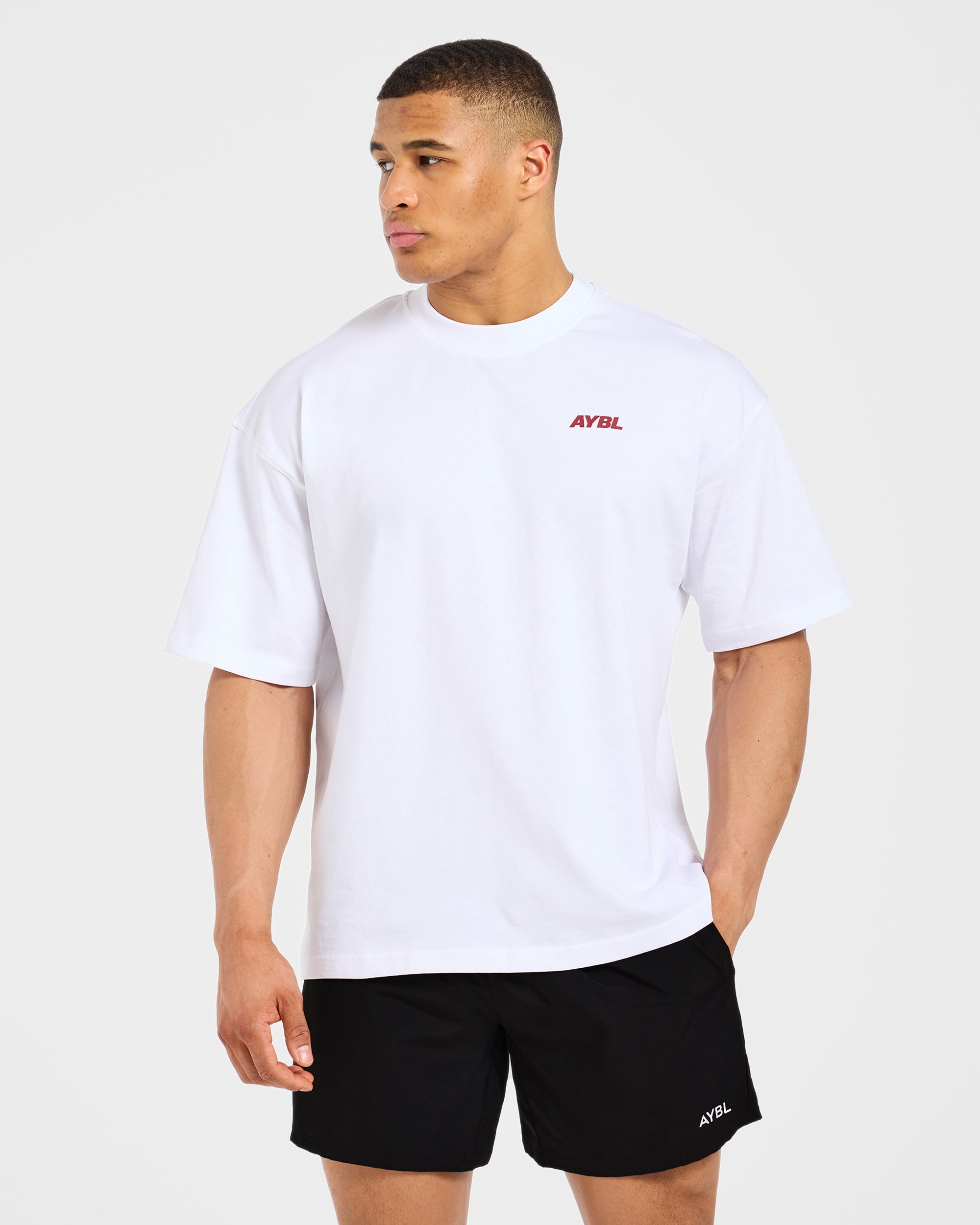 AYBL Sportswear 18 Oversized T Shirt - Blanc/Rouge