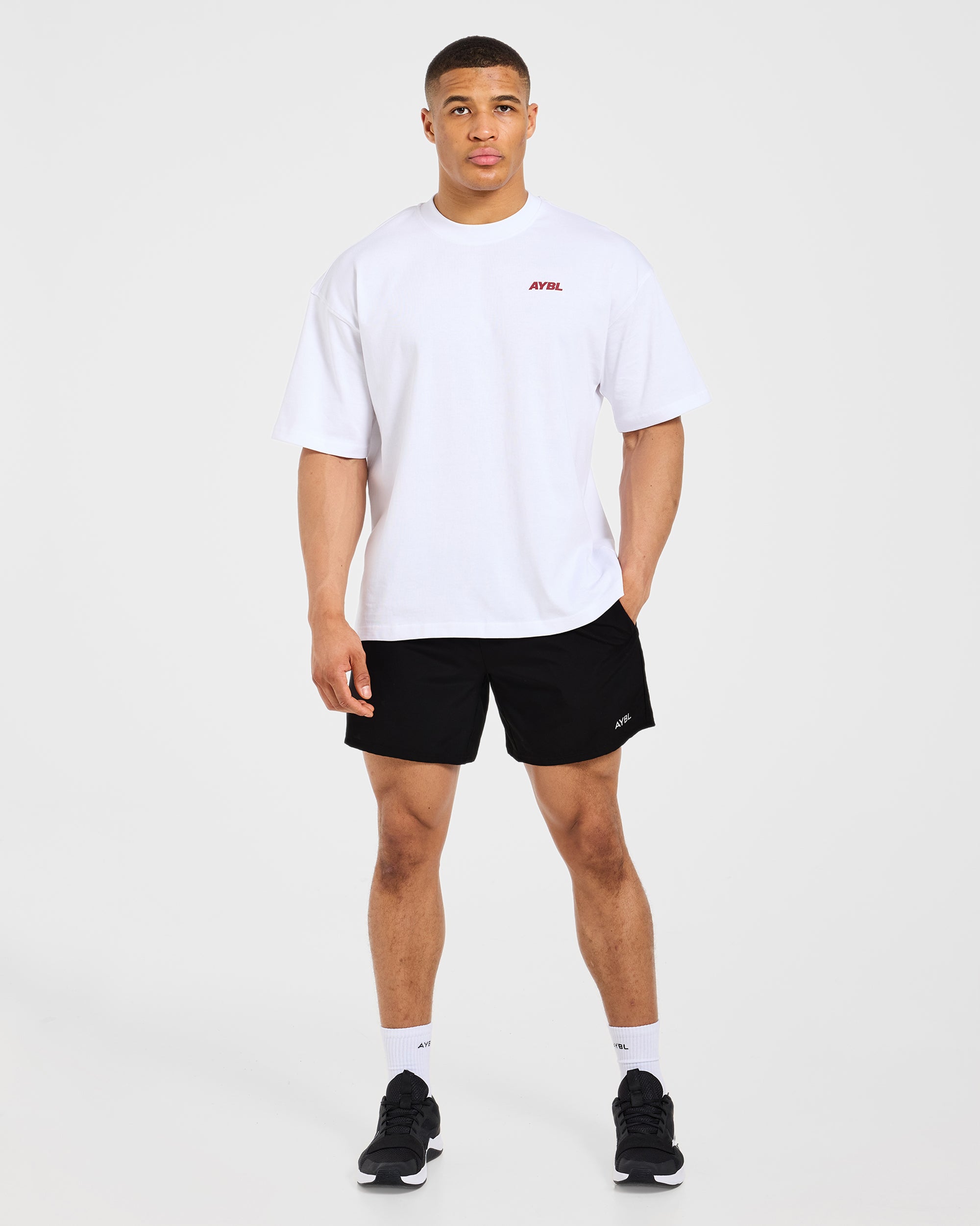 AYBL Sportswear 18 Oversized T Shirt - Blanc/Rouge
