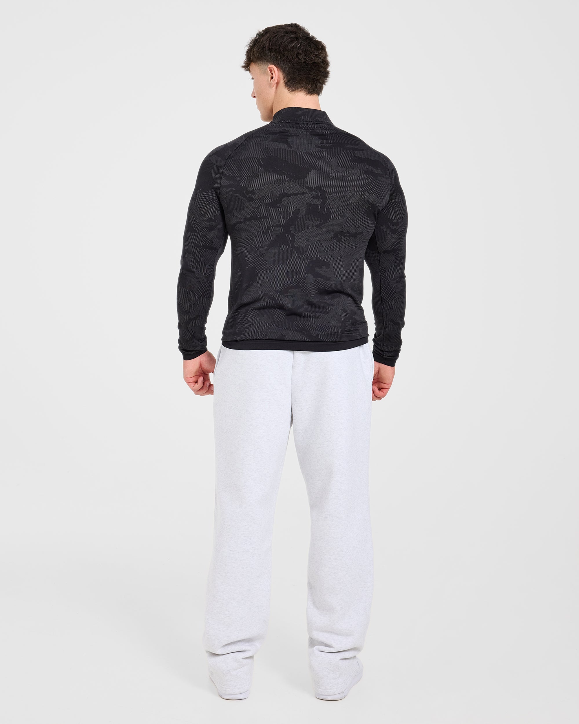 Camo Seamless 1/4 Zip Pullover - Noir