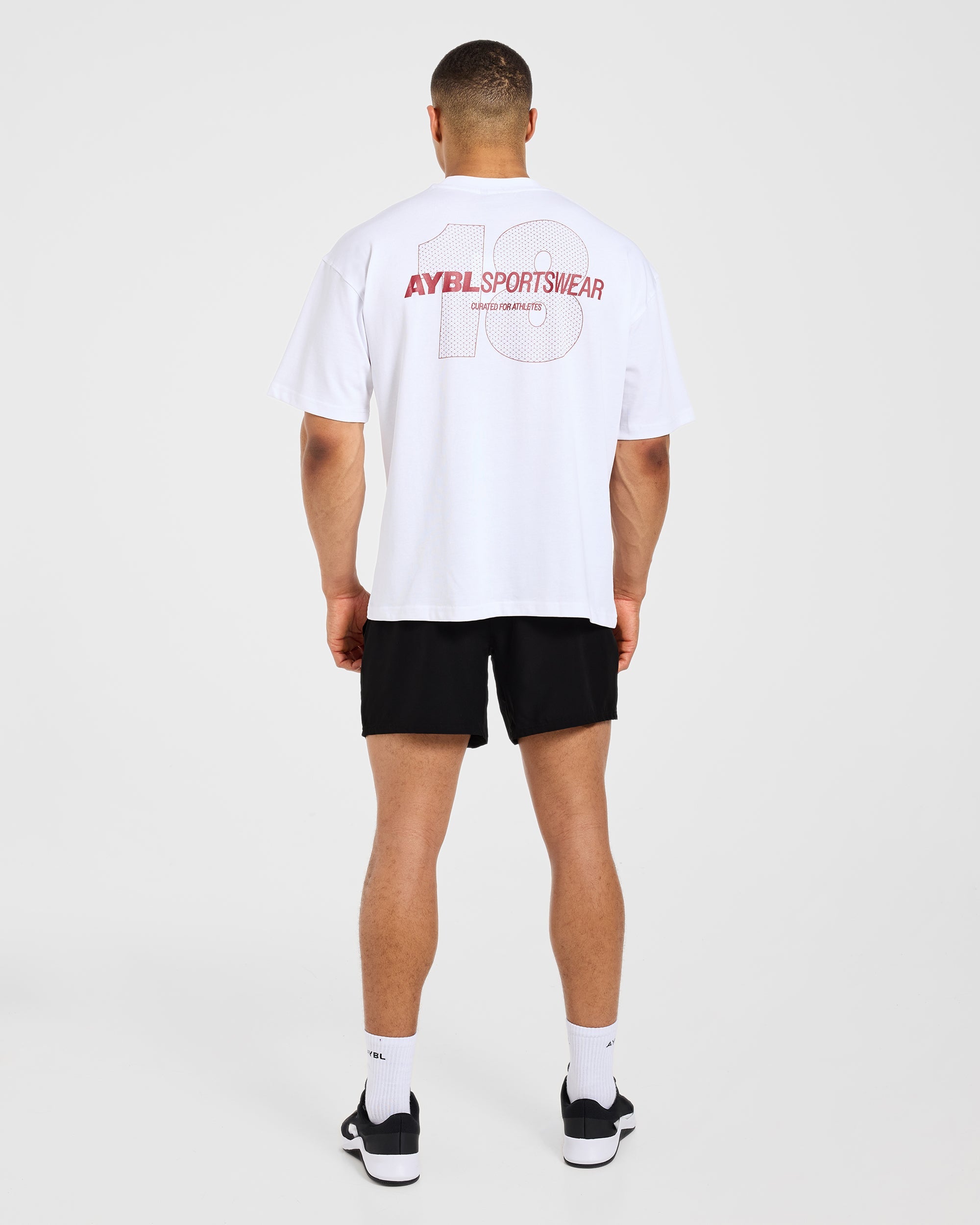 AYBL Sportswear 18 Oversized T Shirt - Blanc/Rouge