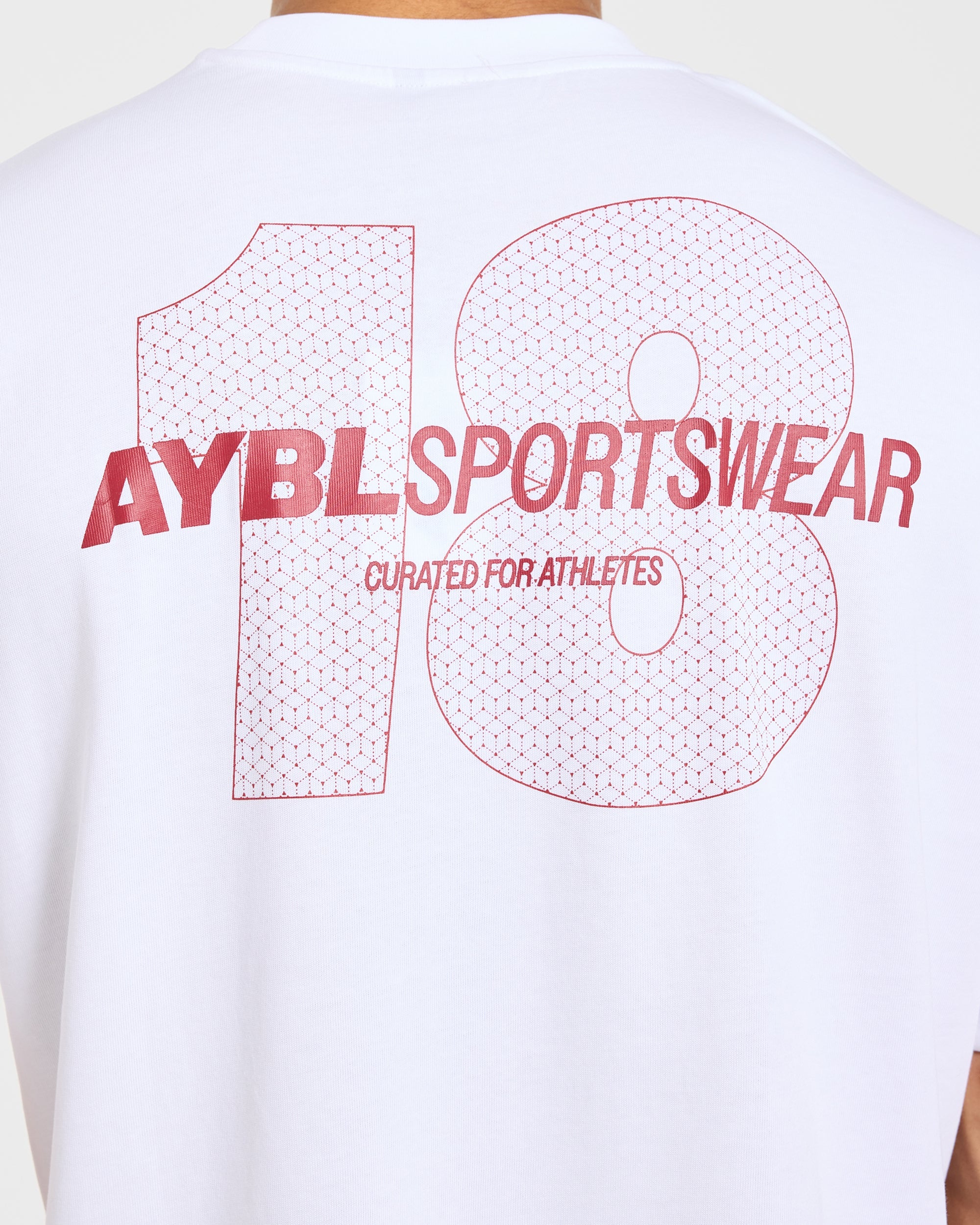 AYBL Sportswear 18 Oversized T Shirt - Blanc/Rouge