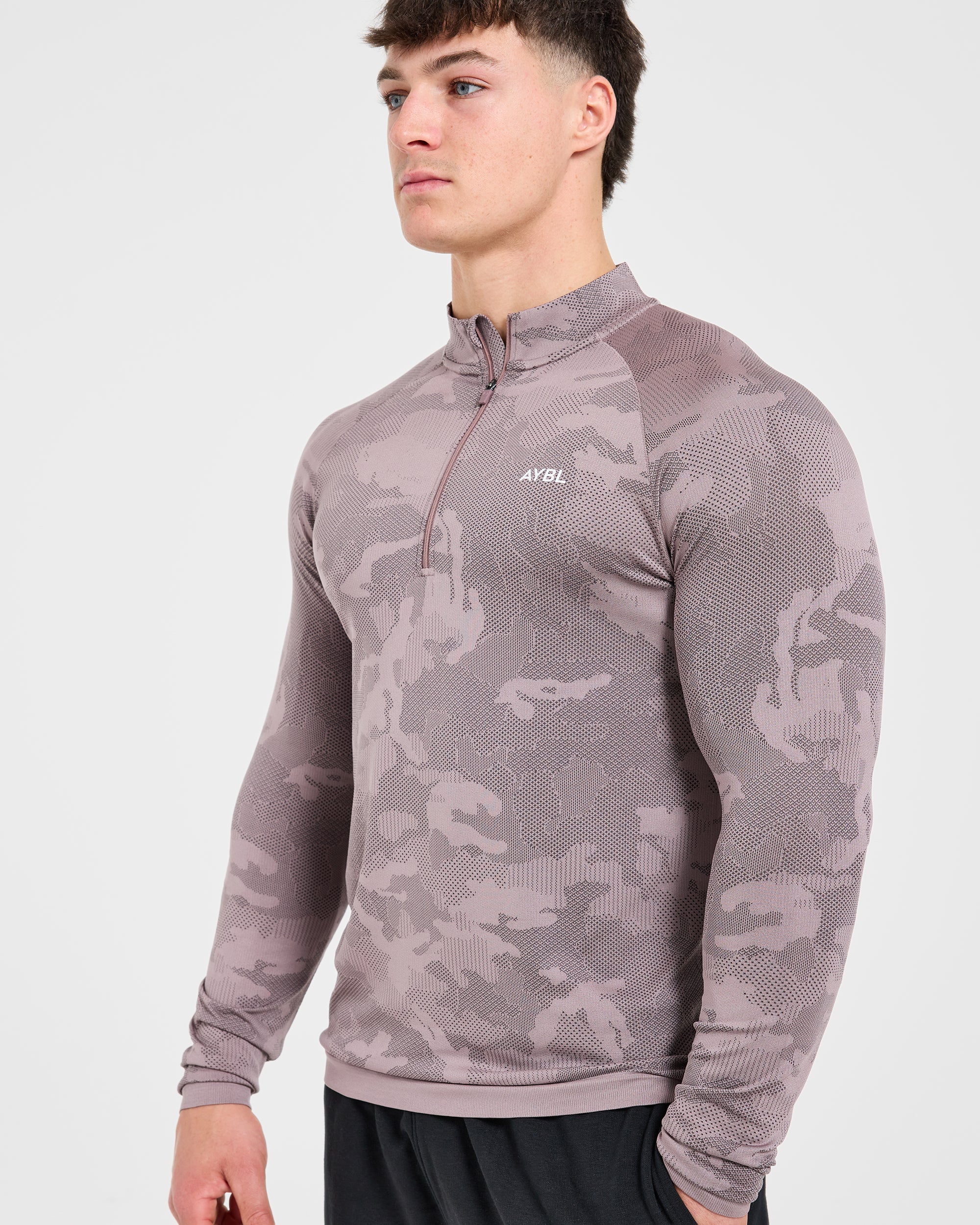 Camo Seamless 1/4 Zip Pullover - Woodland Taupe