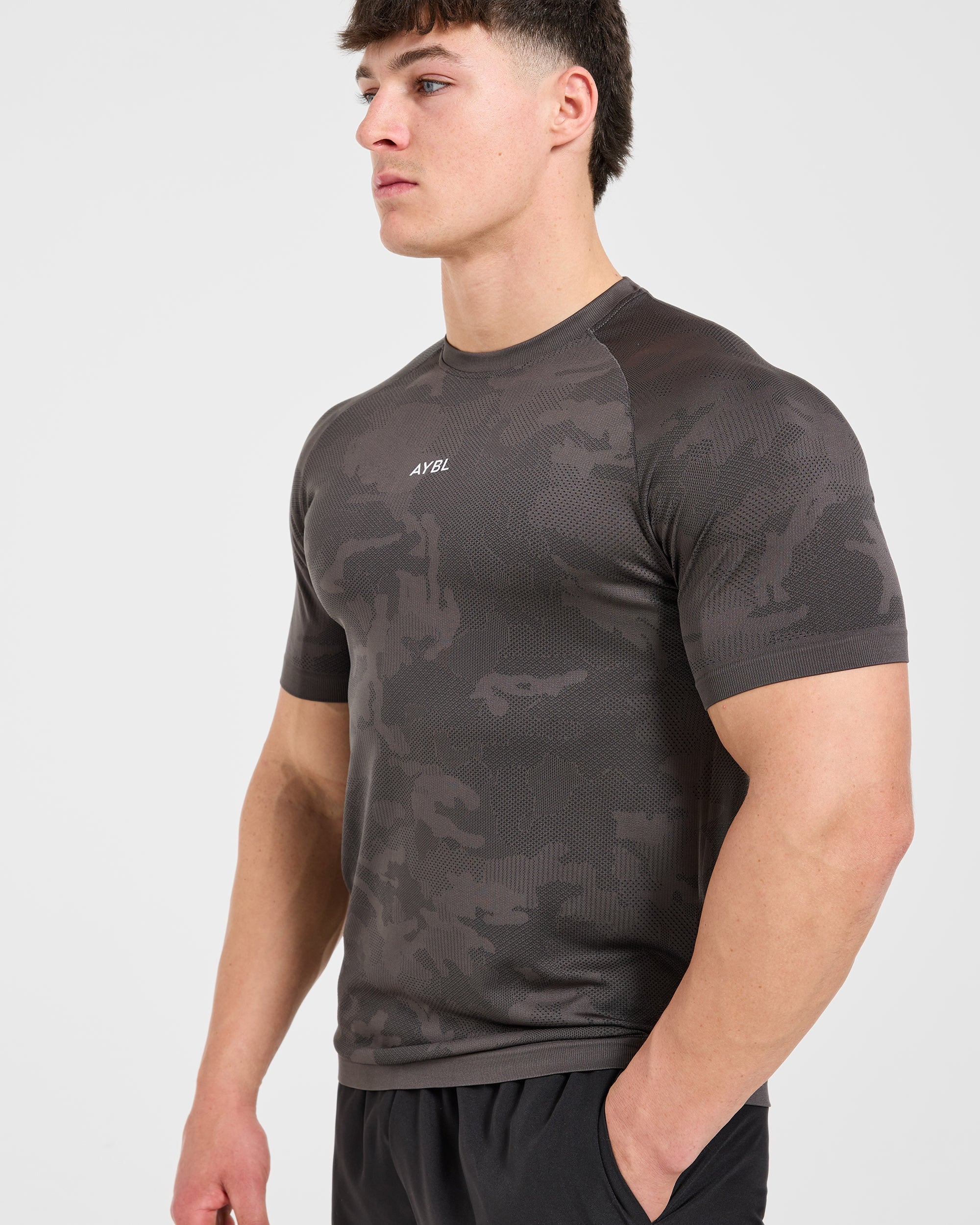 Camo Seamless T Shirt - Charcoal