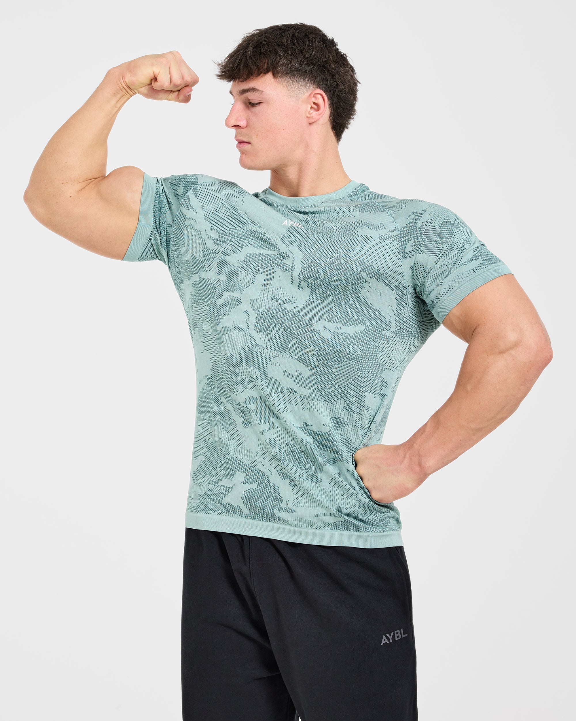 Camo Seamless T Shirt - Mist Sage