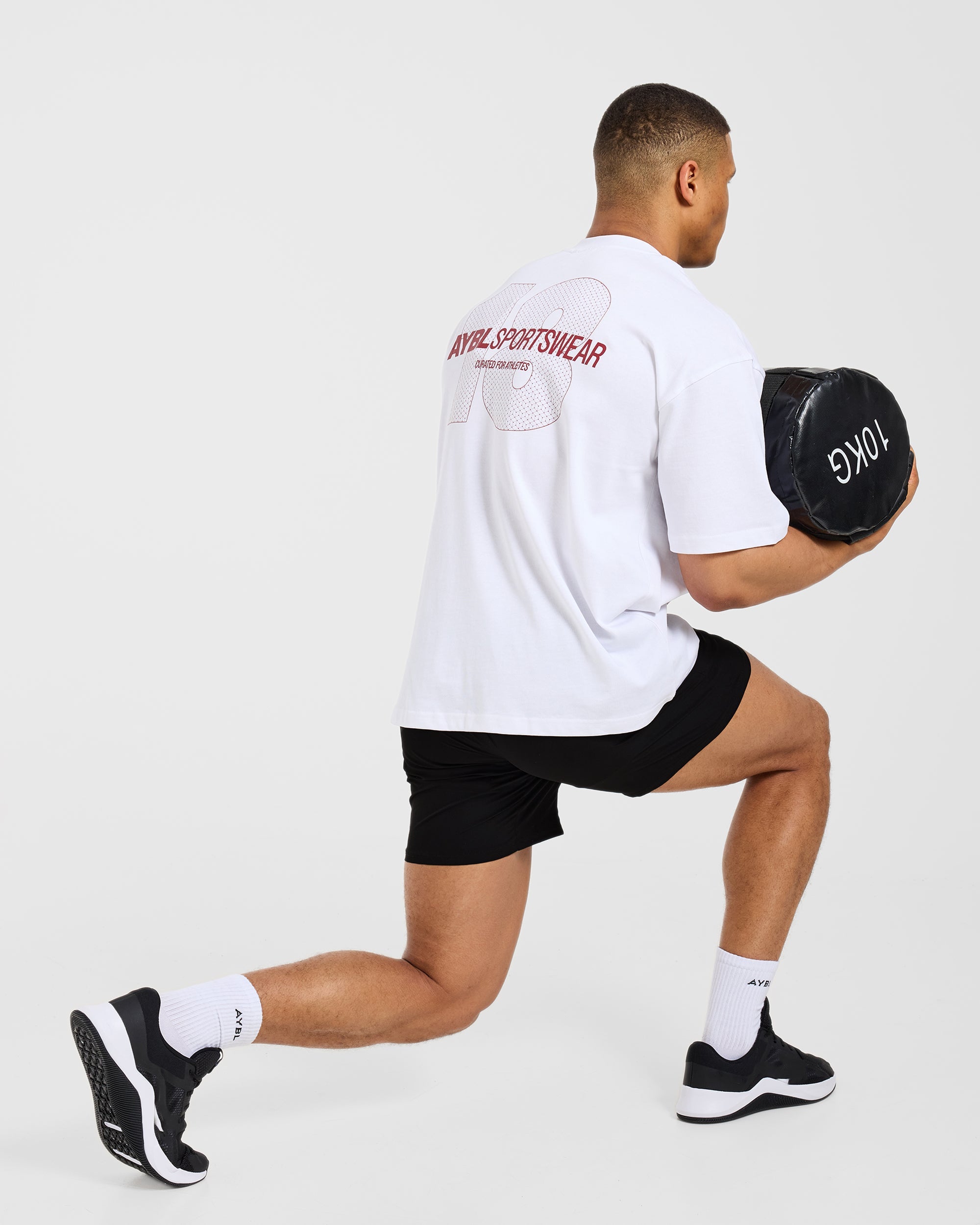 AYBL Sportswear 18 Oversized T Shirt - Blanc/Rouge