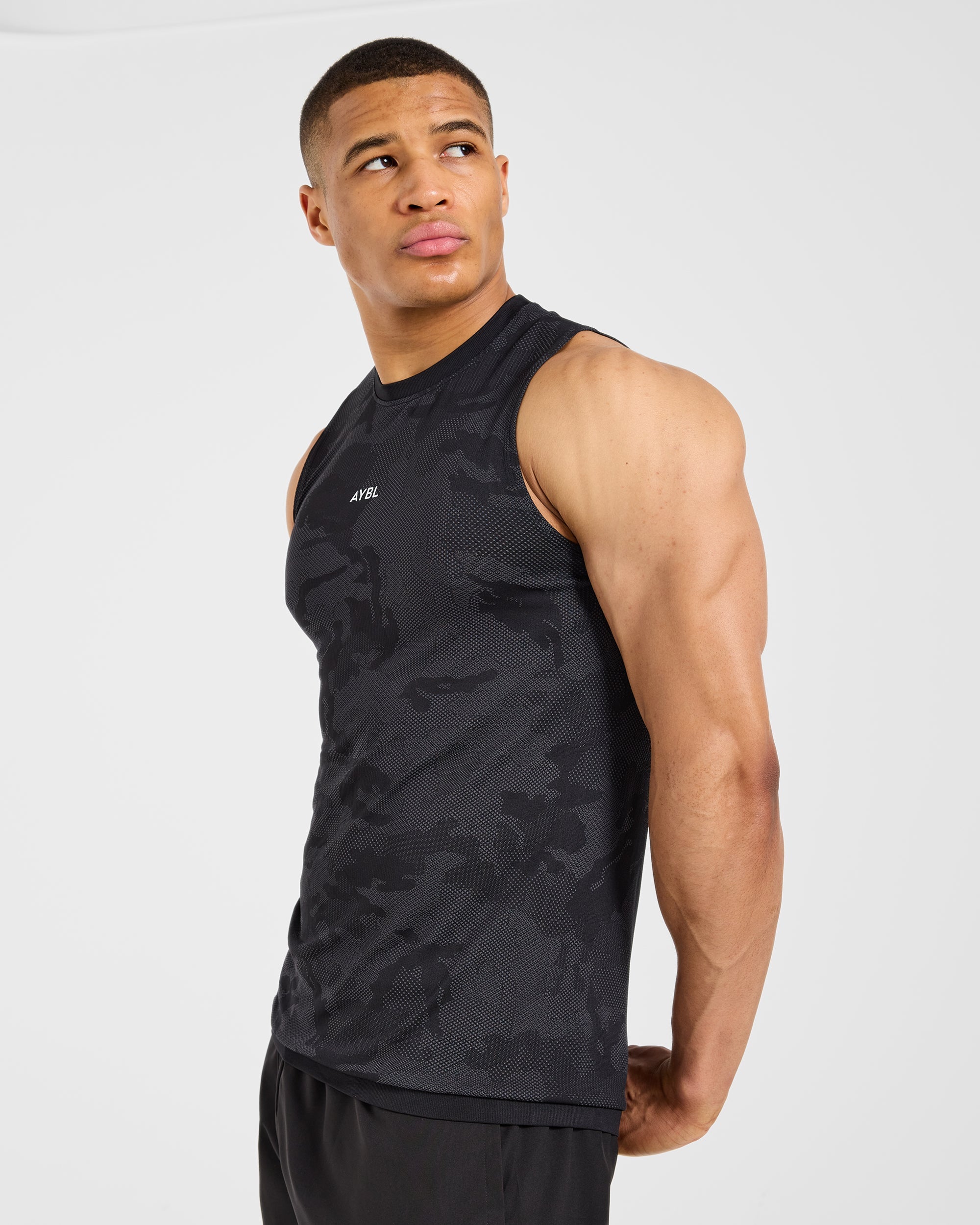 Camo Seamless Tank - Noir
