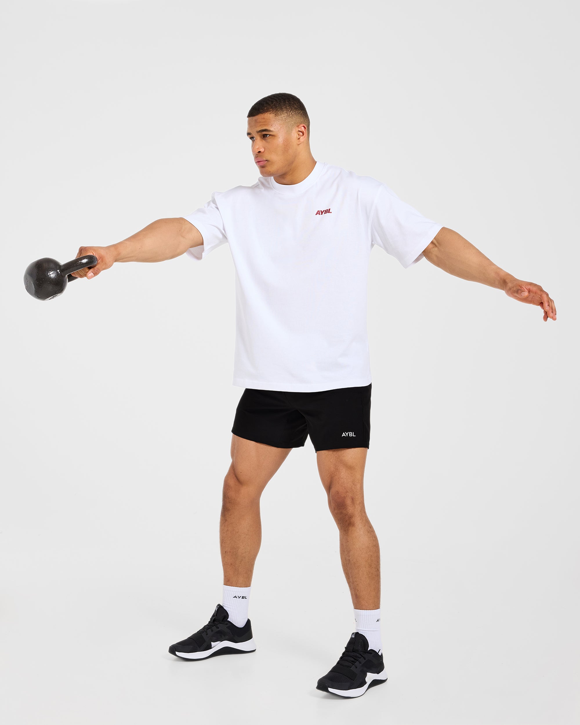 AYBL Sportswear 18 Oversized T Shirt - Blanc/Rouge