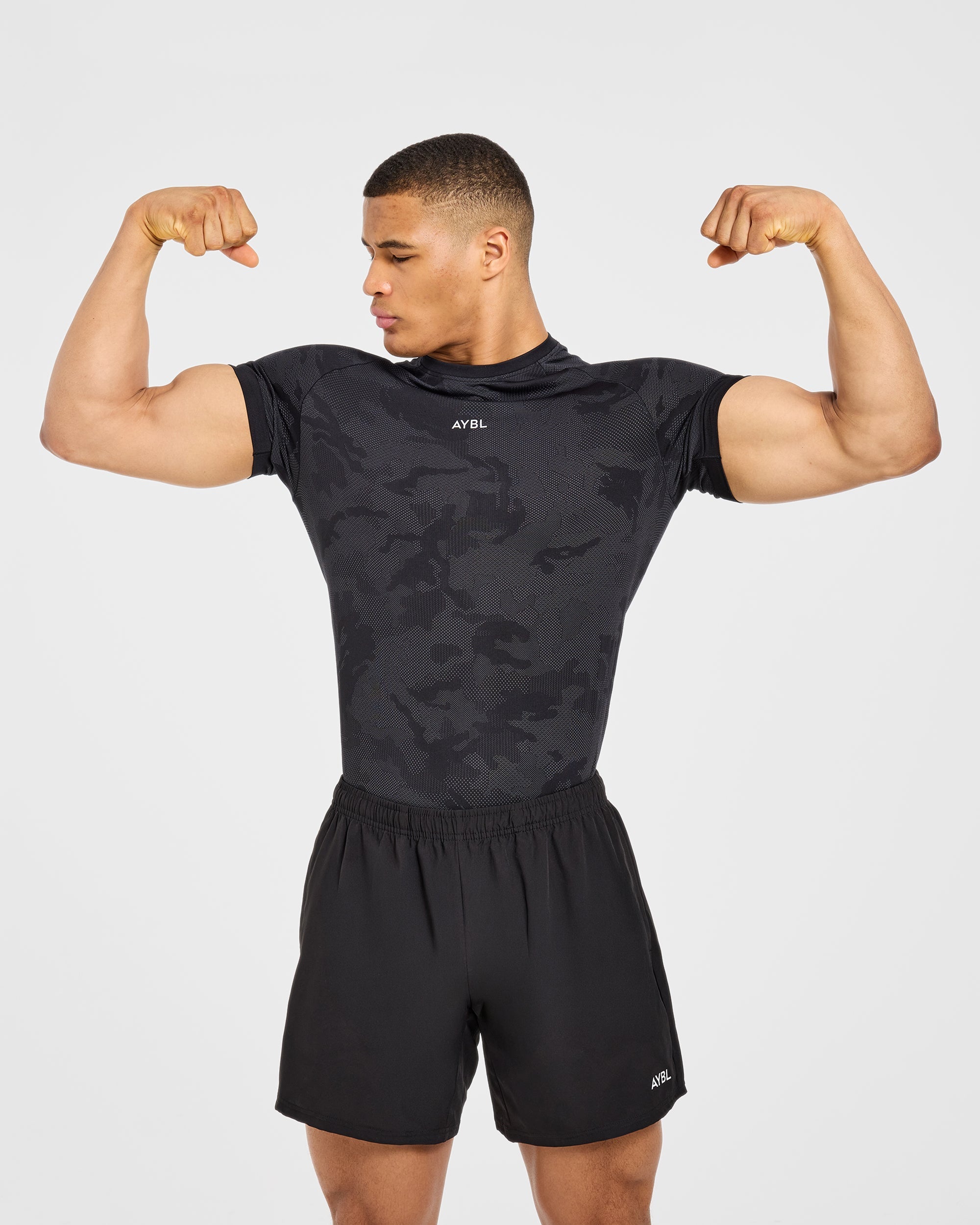 Camo Seamless T Shirt - Noir