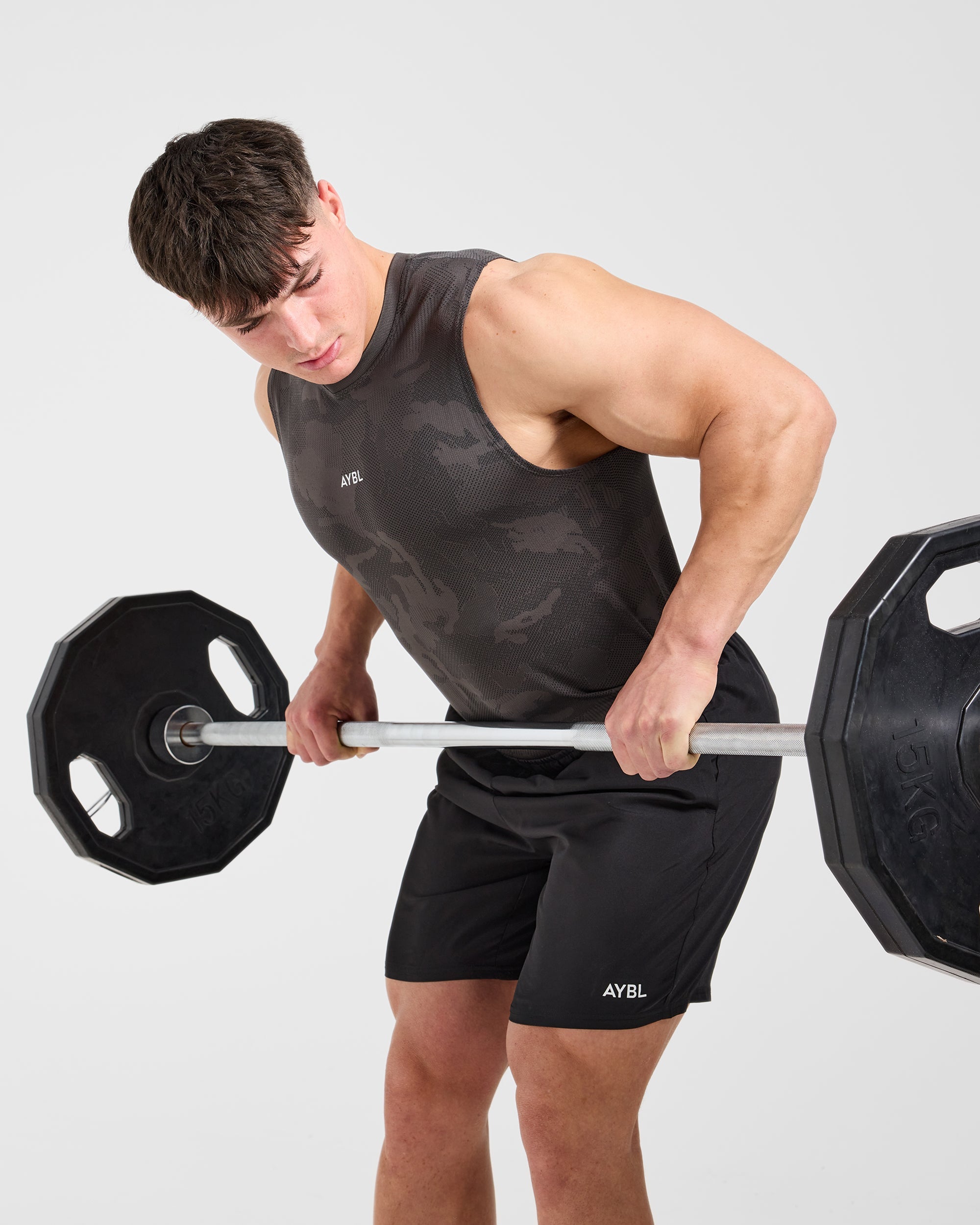 Camo Seamless Tank - Charcoal