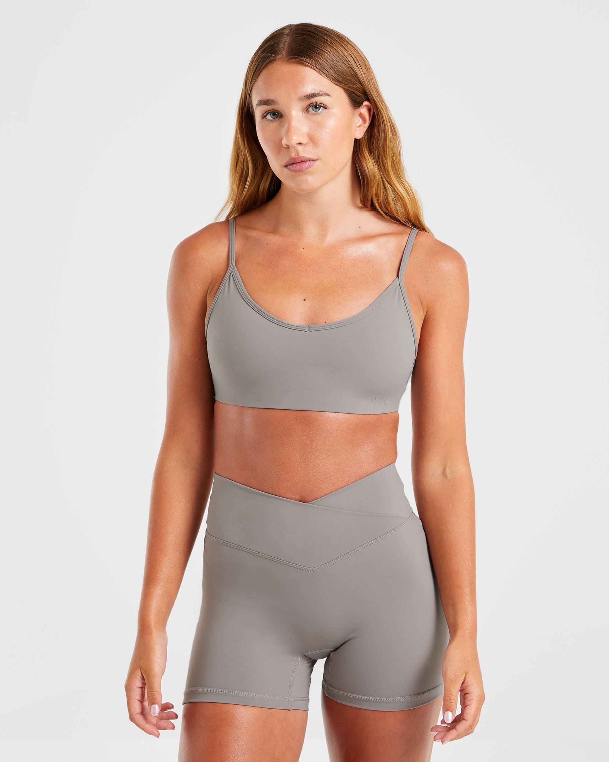 Sculpt Wrap Sports Bra - Smoke Gris