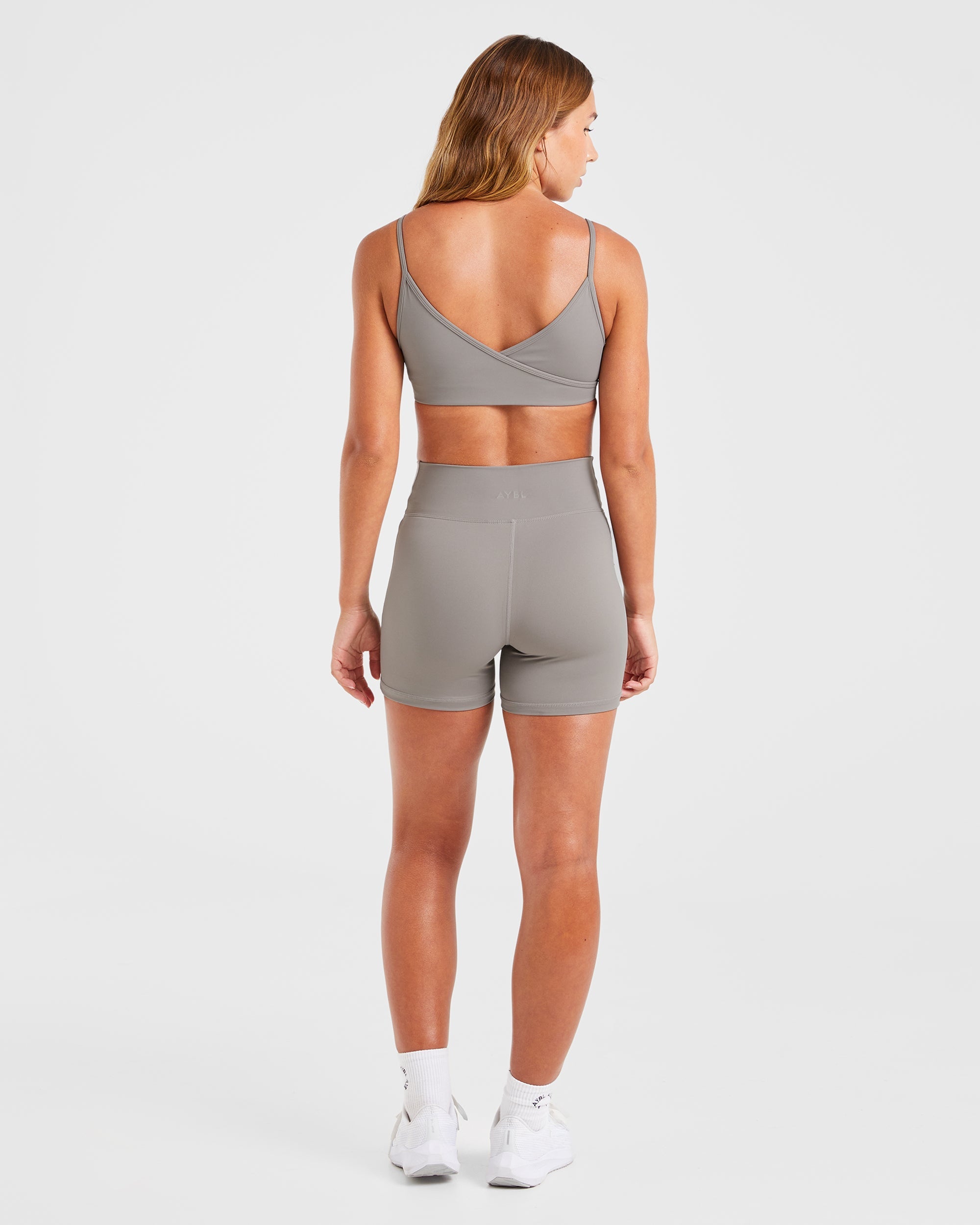 Sculpt Wrap Sports Bra - Smoke Gris