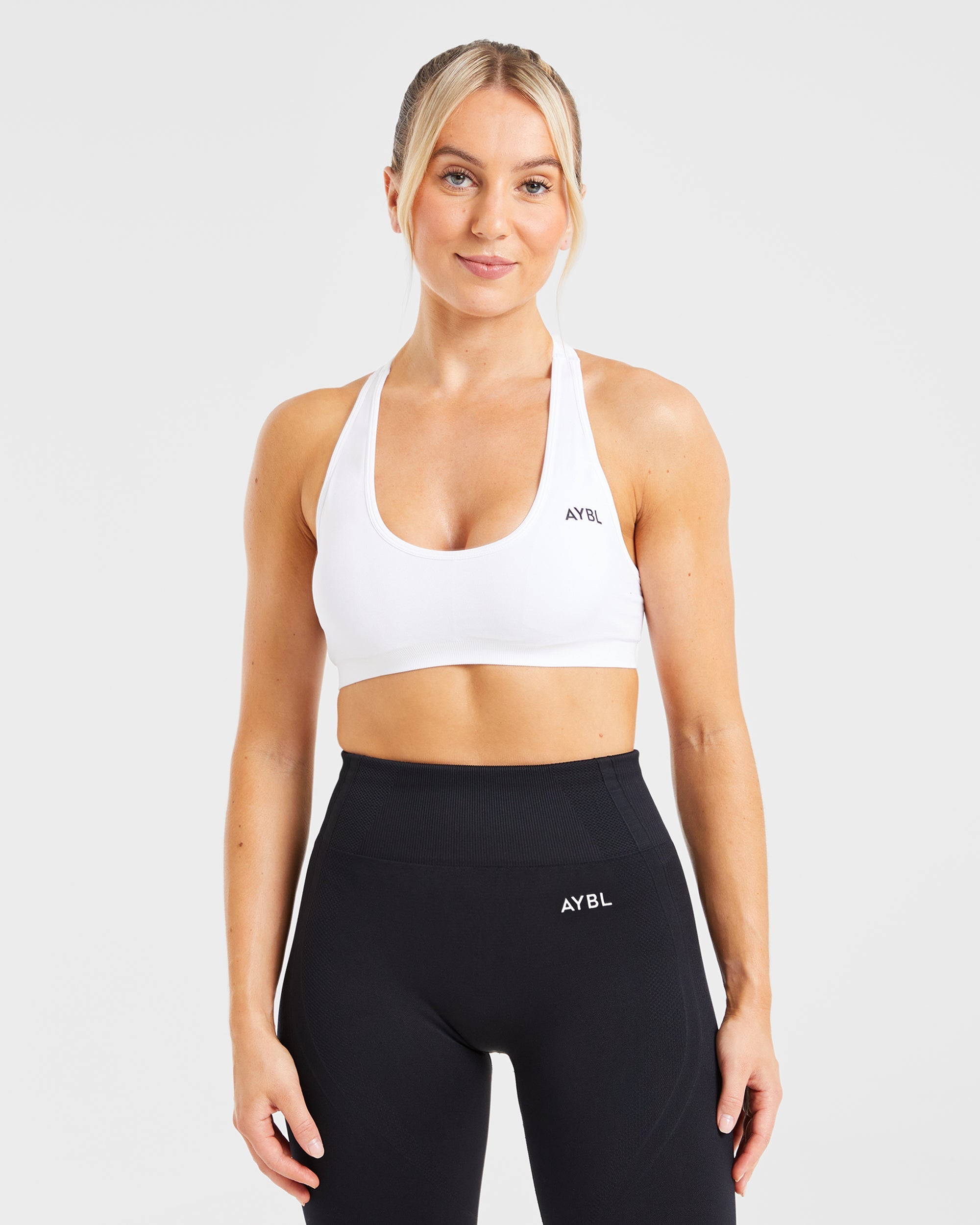 Essential Seamless Racer Back Sports Bra - Blanc