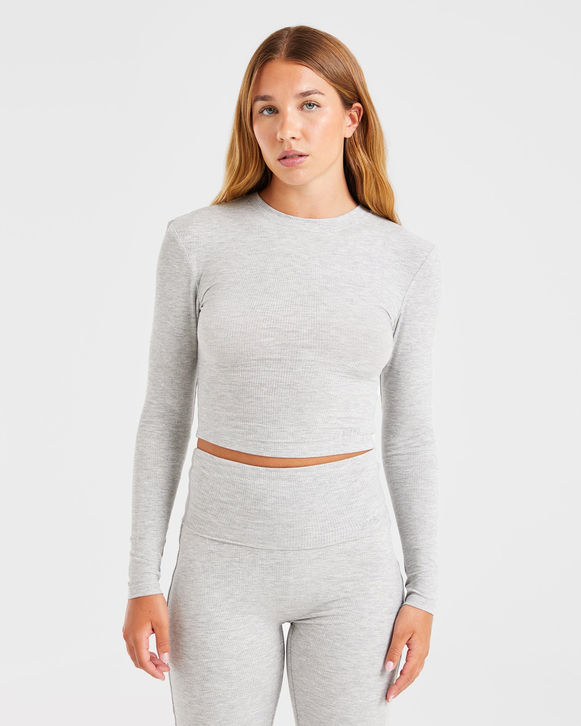 Lounge Ribbed Long Sleeve - Gris Marl