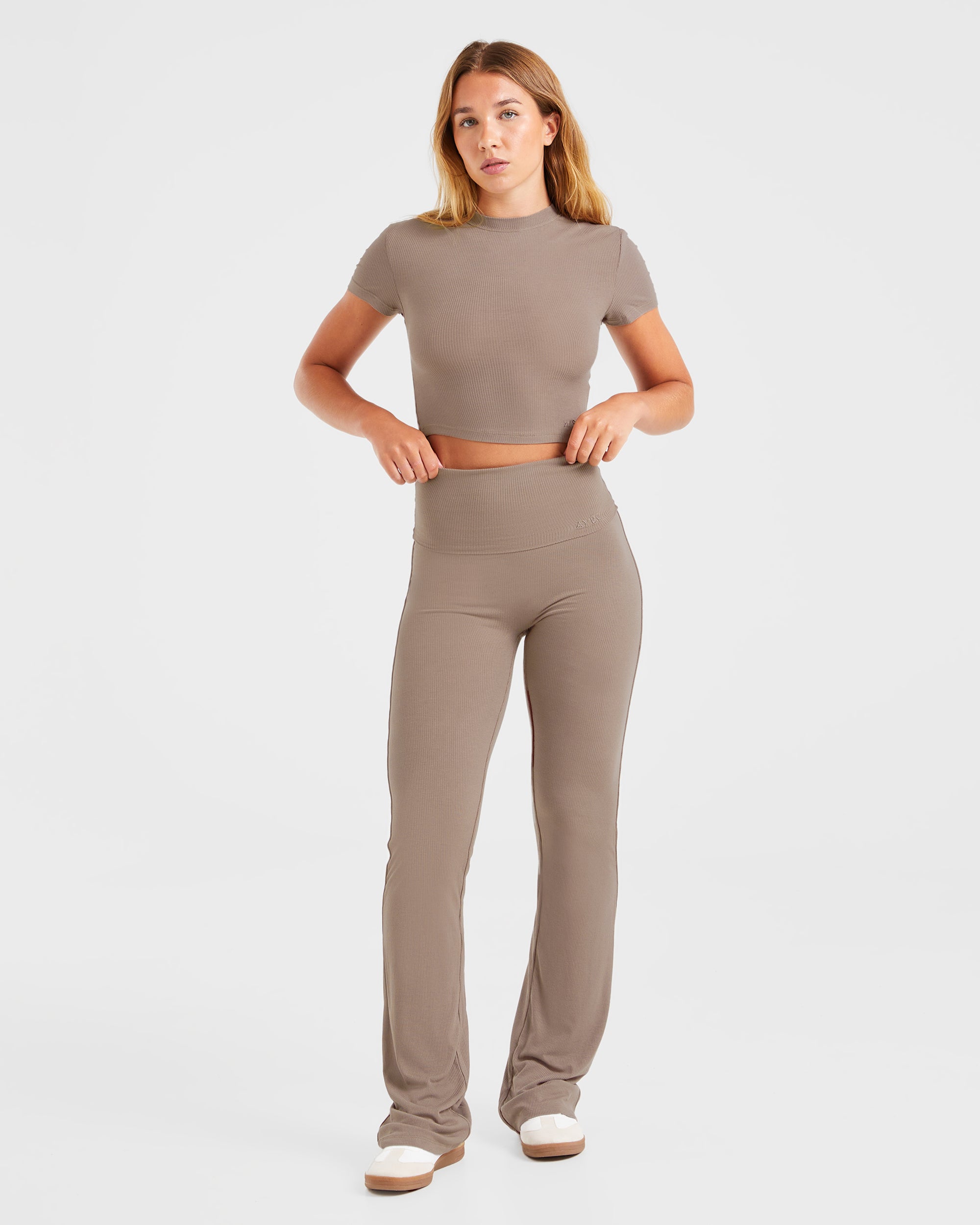 Lounge Ribbed T Shirt - Mocha