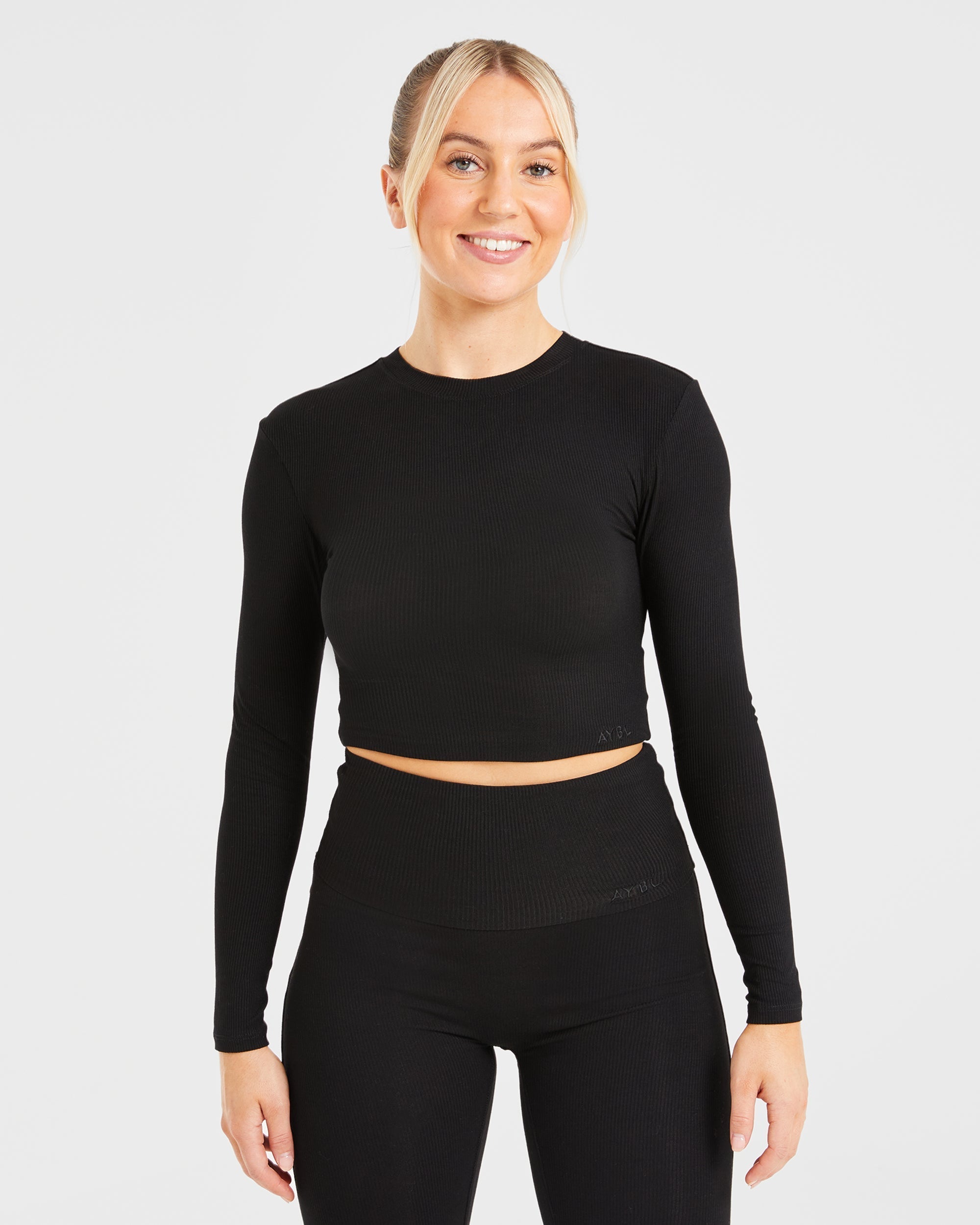 Lounge Ribbed Long Sleeve - Noir