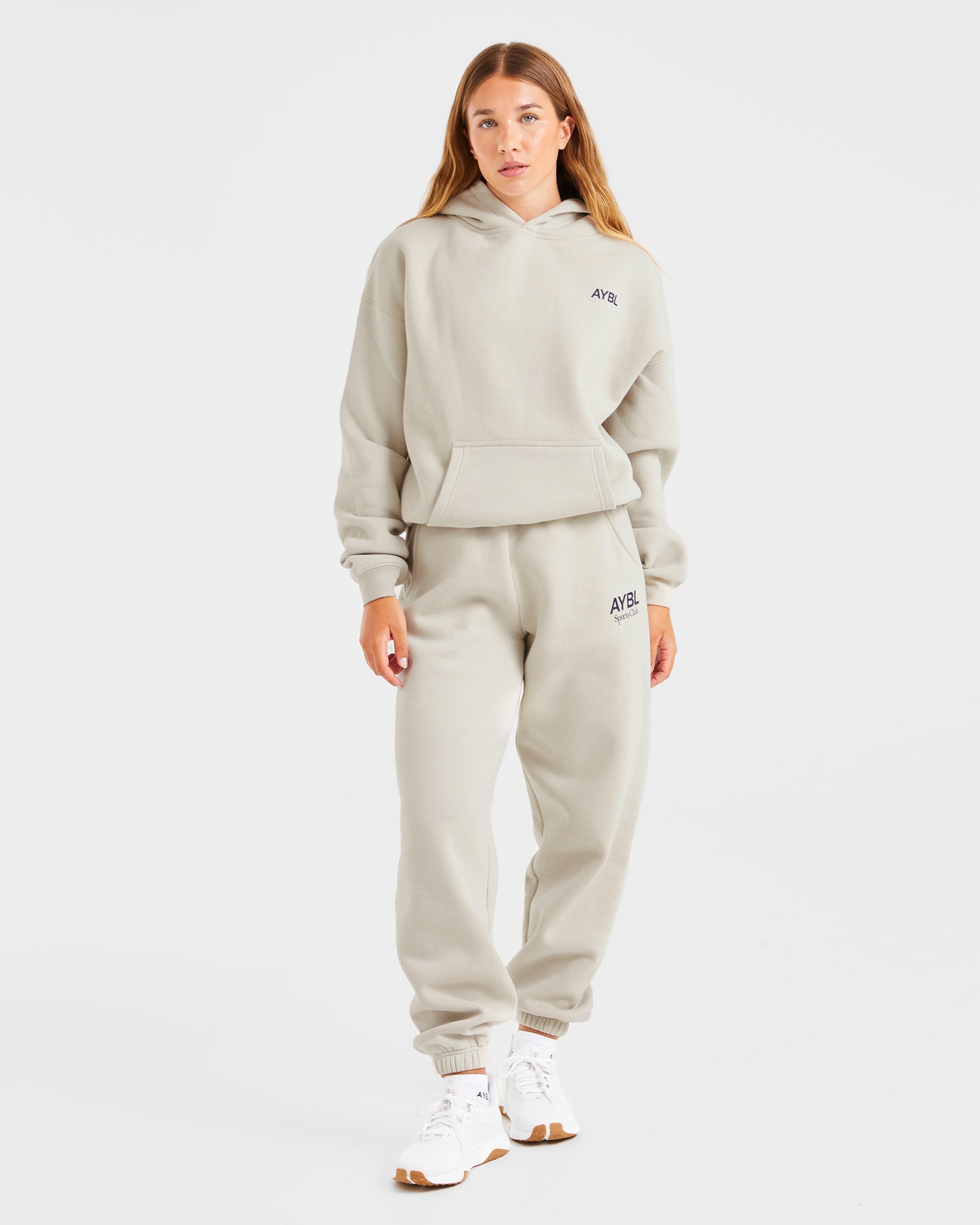 AYBL Sports Club Oversized Hoodie - Sand/Navy